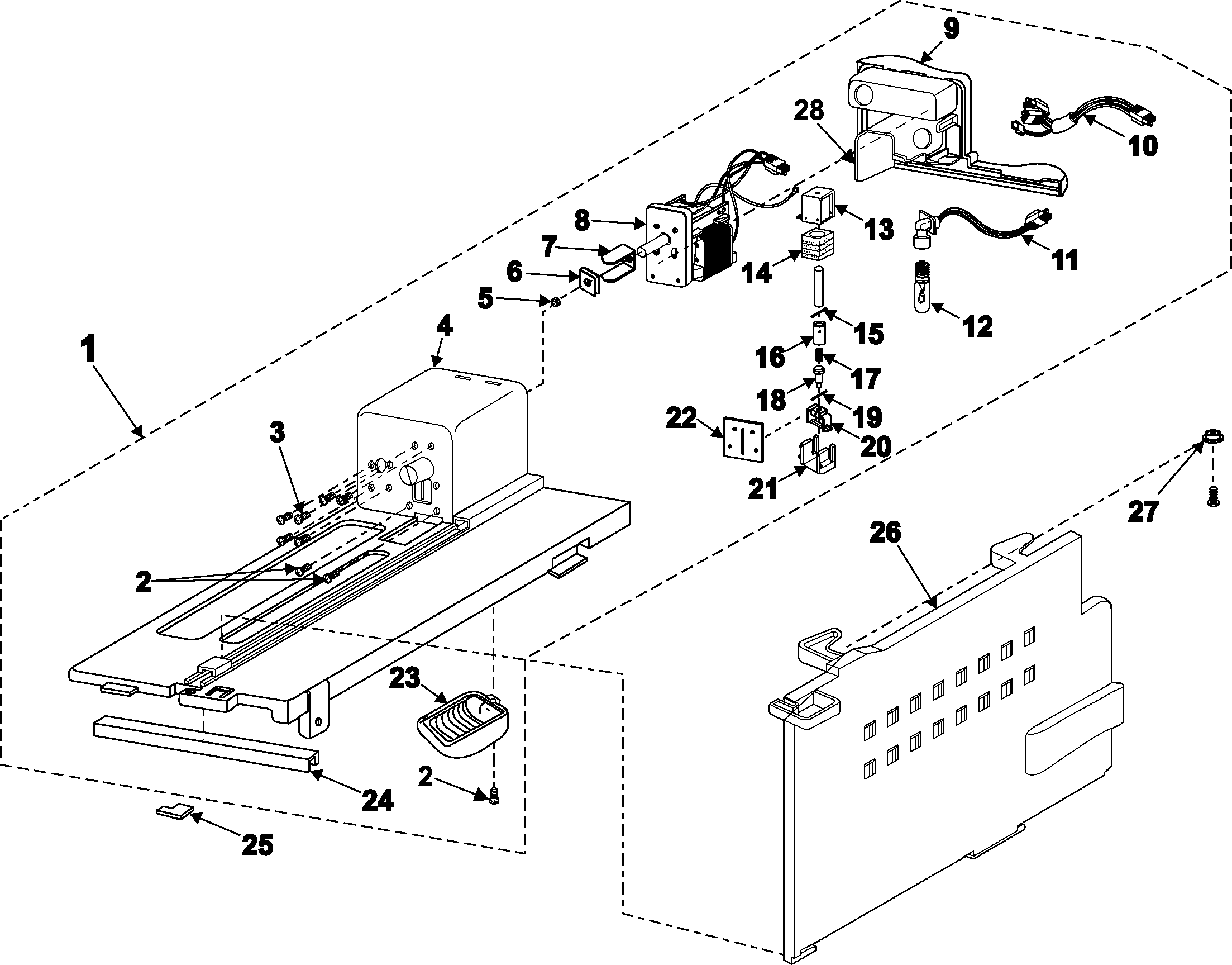 Samsung RS2622SW/XAA enclosure assembly diagram