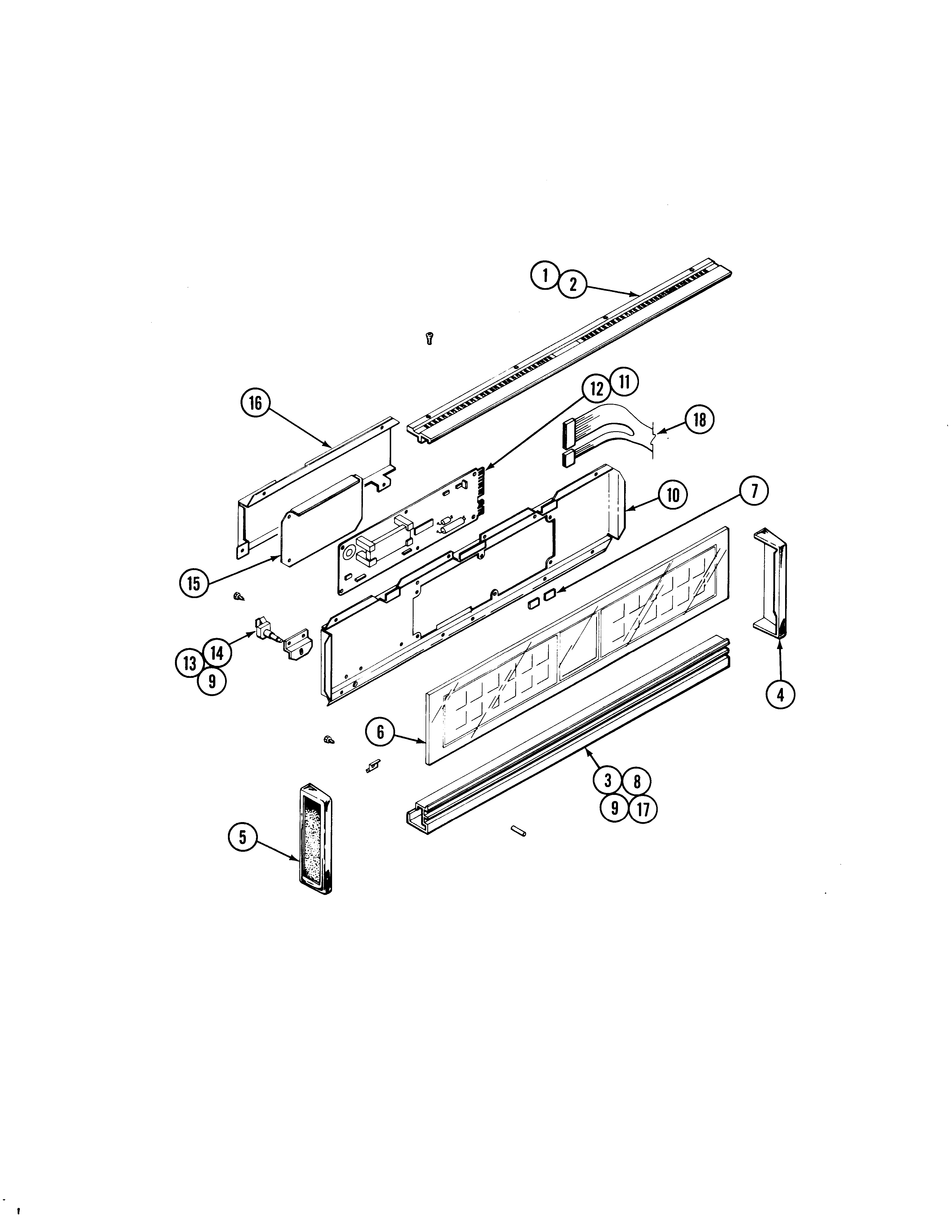 Jenn-Air W188W control panel (w188w) diagram
