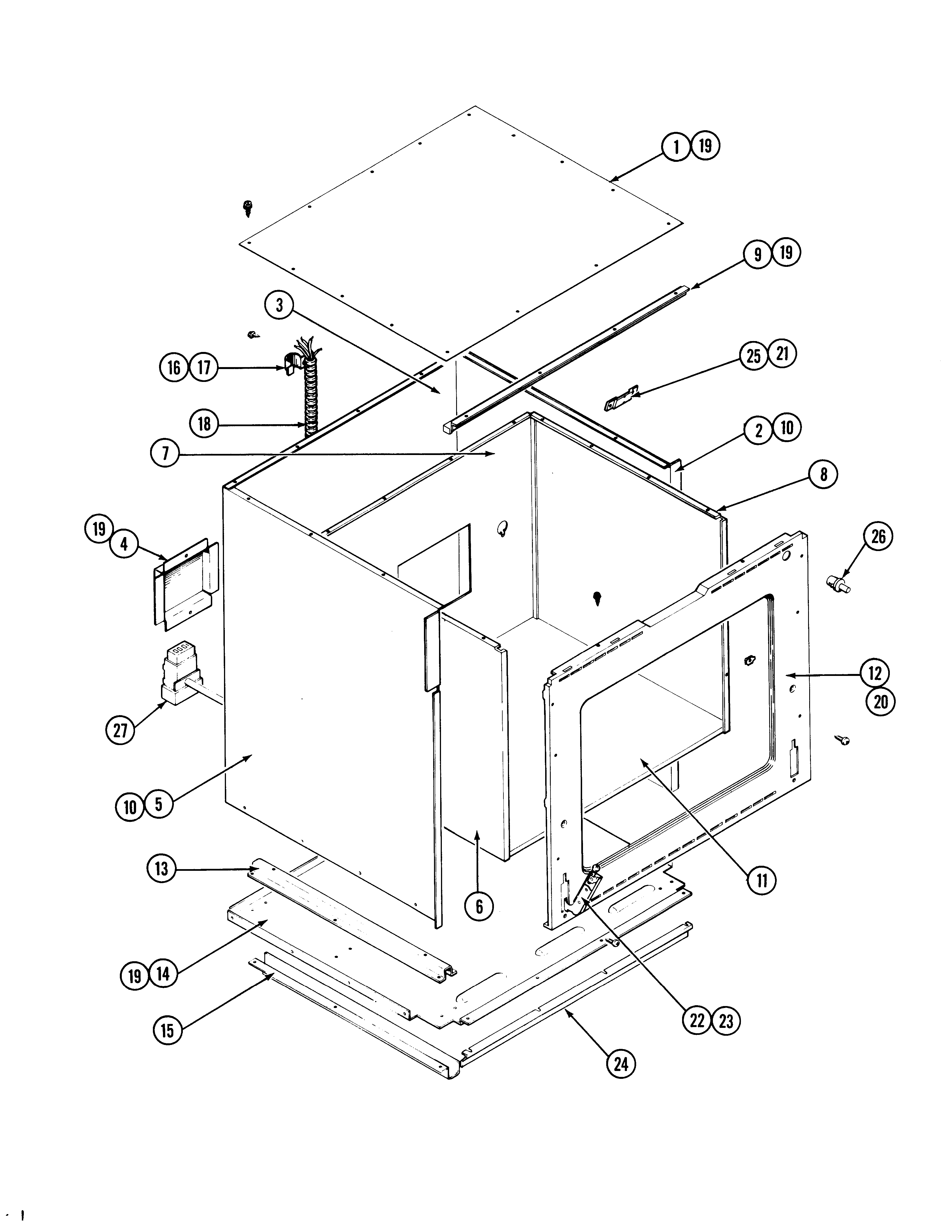 Jenn-Air W188W basic body (w188w) diagram