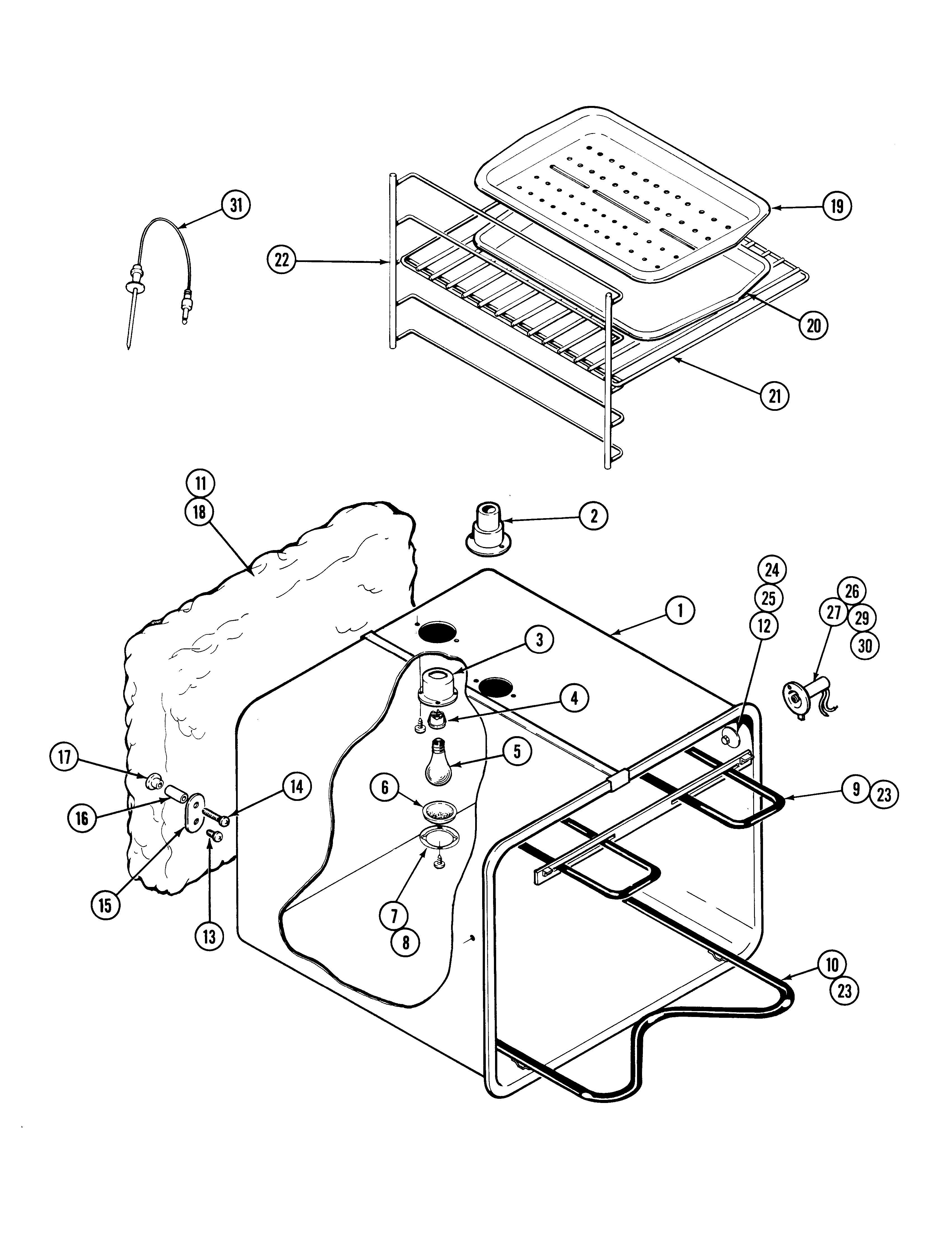 Jenn-Air W188W oven liner (w188w) diagram