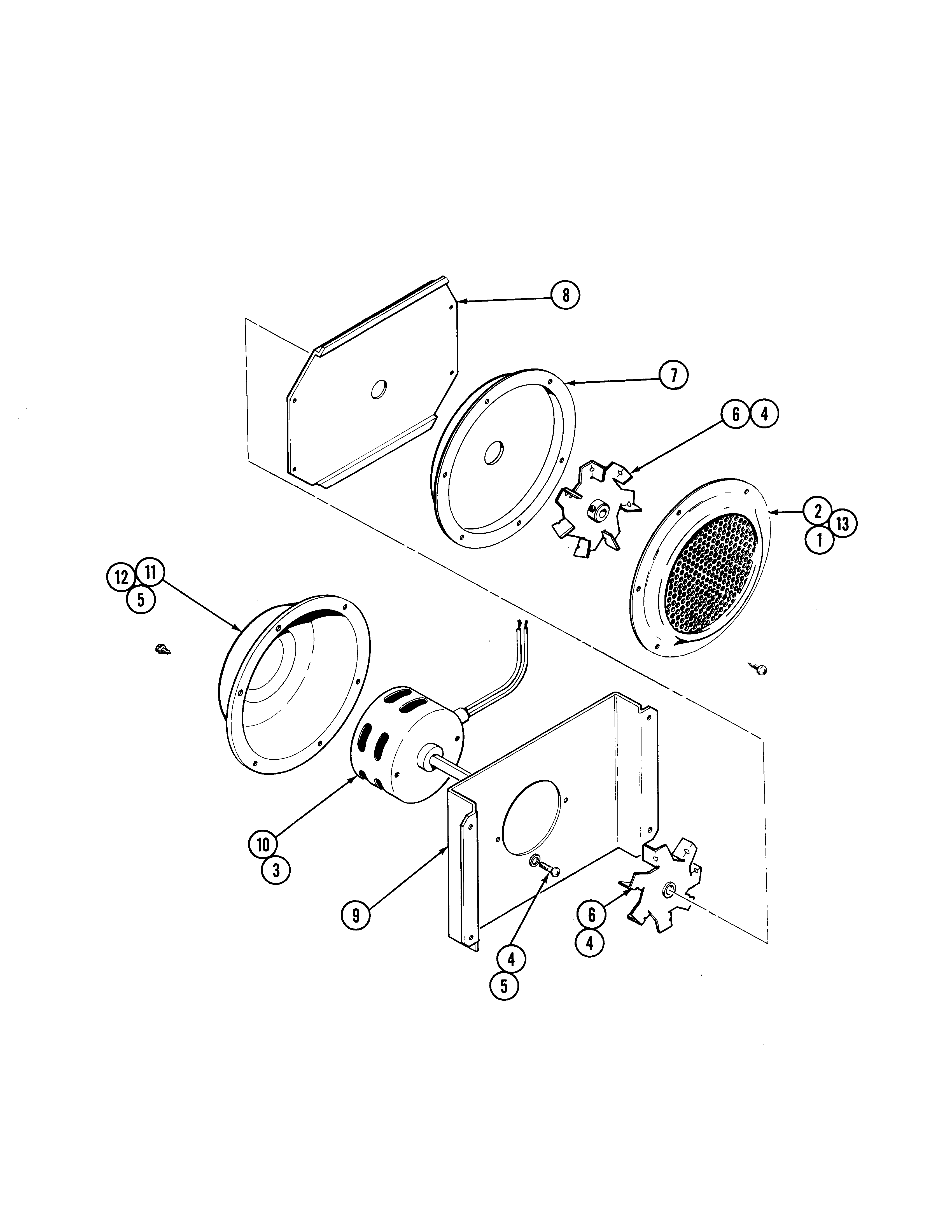 Jenn-Air W188W fans-convection (w188w) diagram