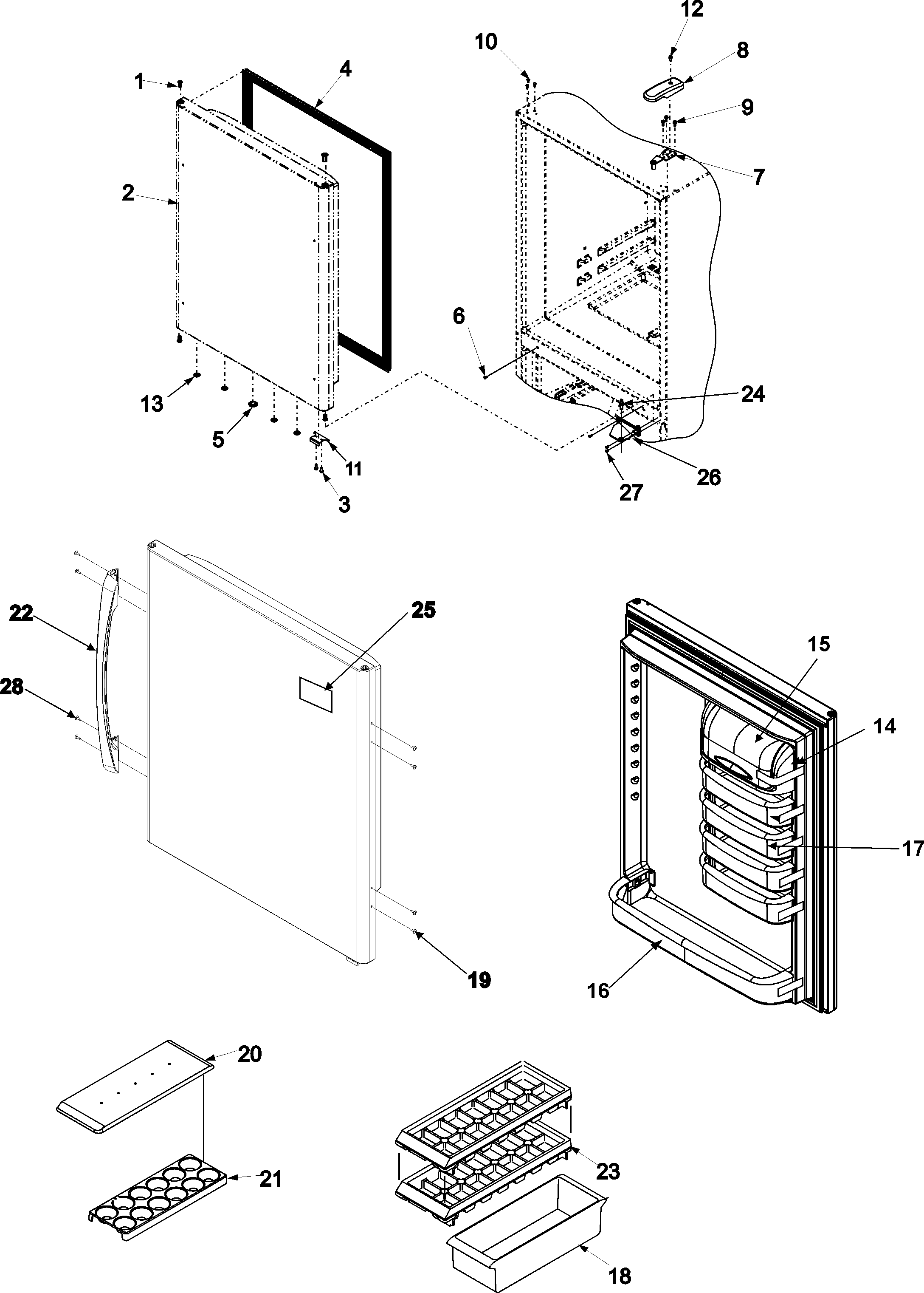 Amana ABB222ZDEB refrigerator door diagram