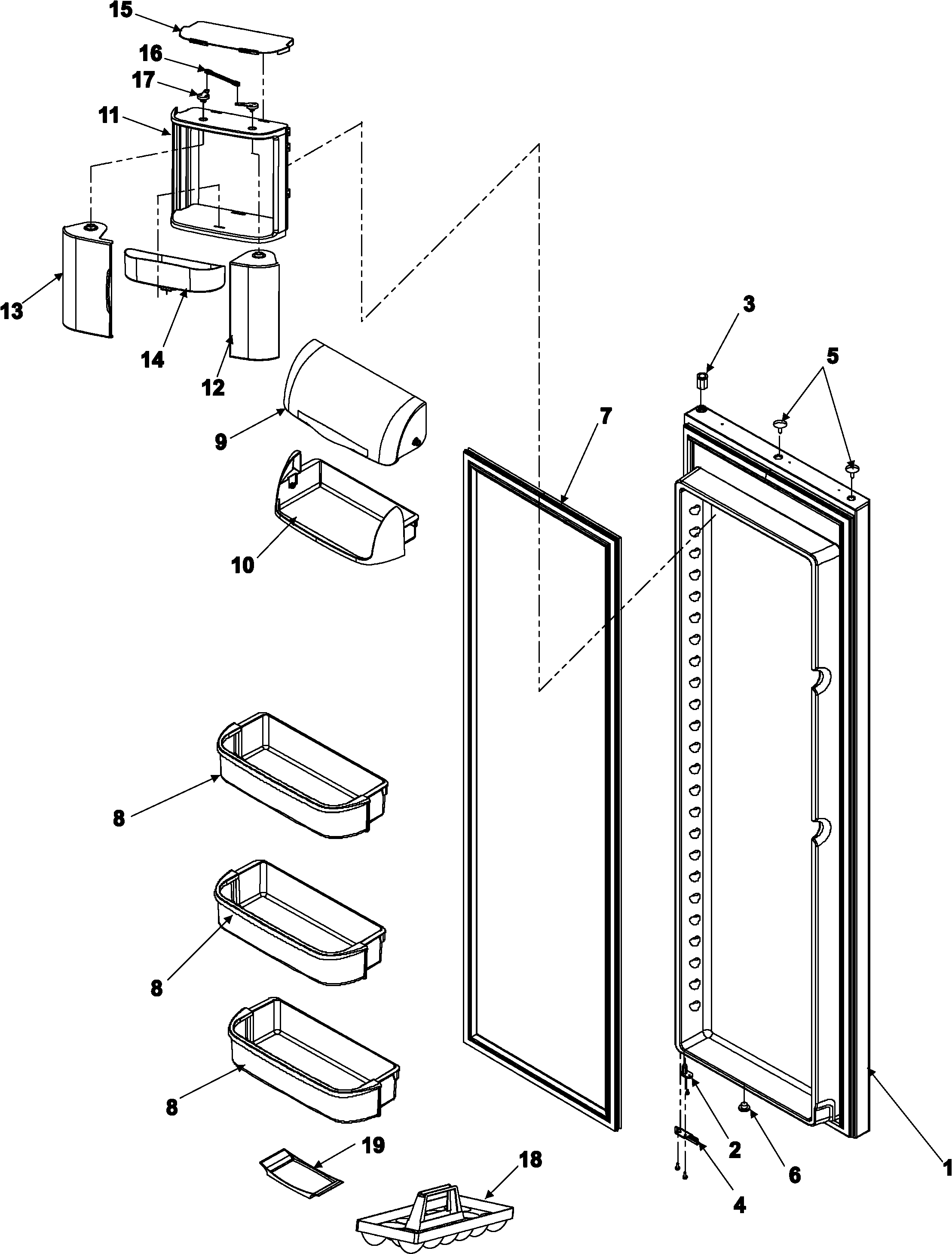 Amana ASD2625KEQ refrigerator door diagram