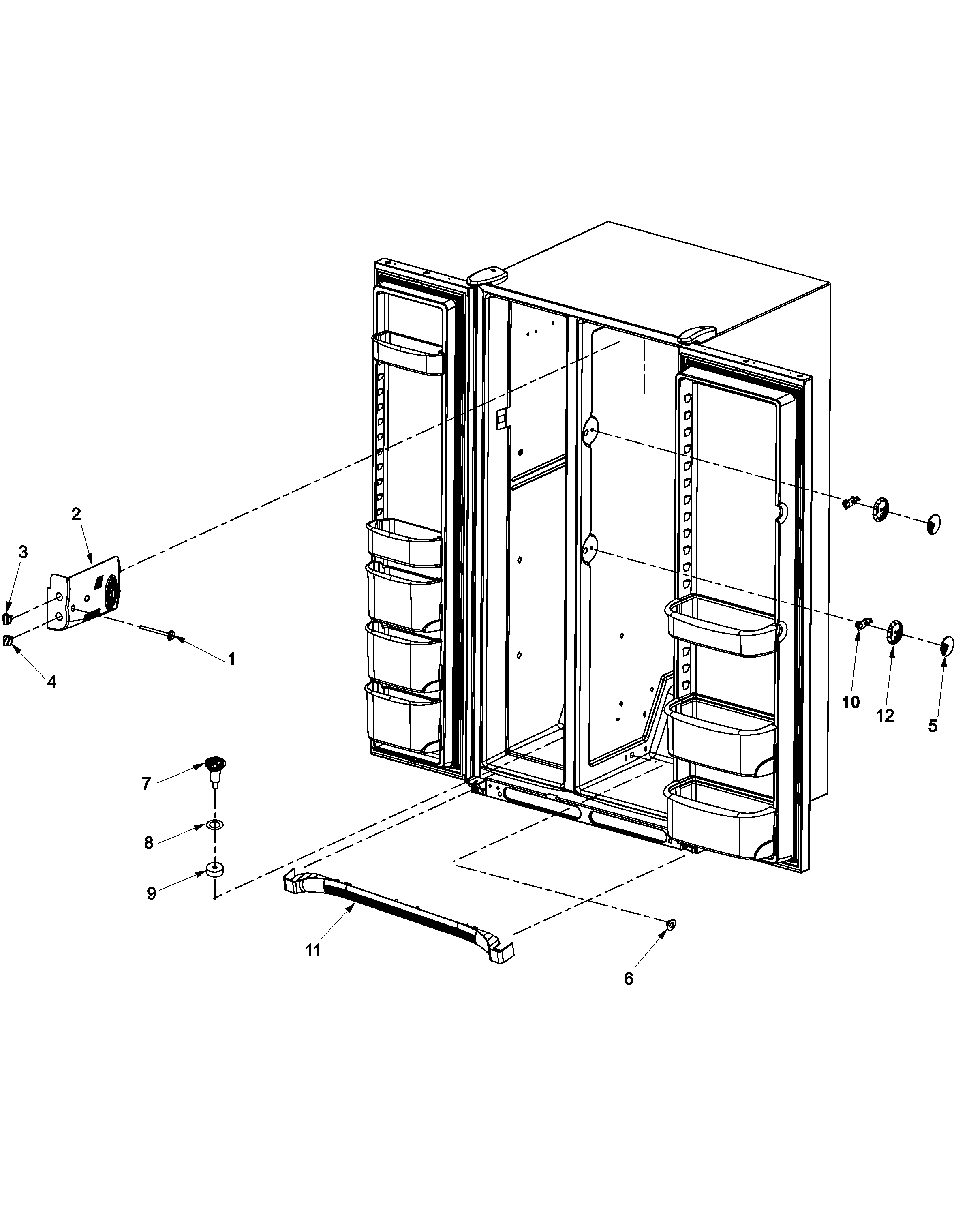 Amana ASD2625KES light covers and toe grille diagram