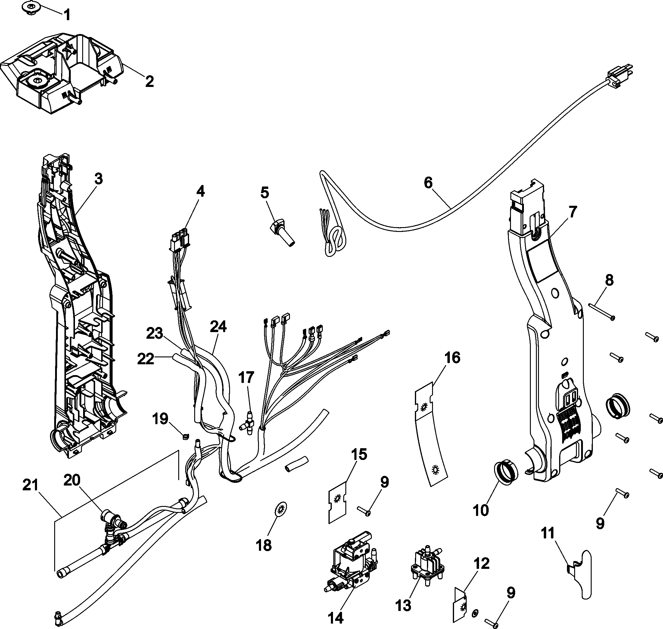 Hoover F7427-900 lower handle diagram