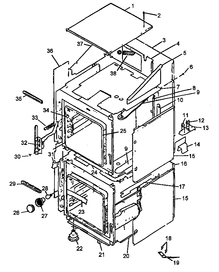 Modern Maid FDC2902WW-P1132325NW cabinet diagram