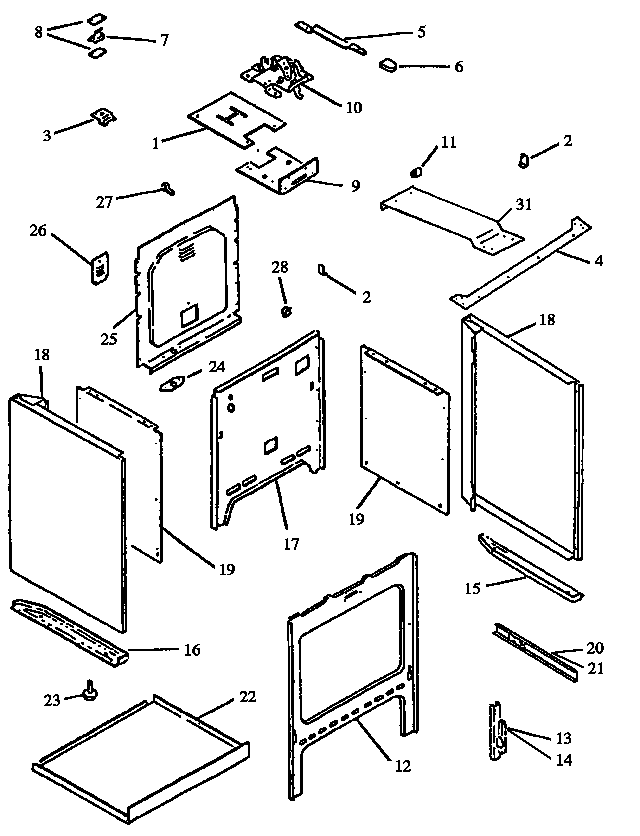Amana CAR2T661LG-P1142621NLG cabinet assy diagram