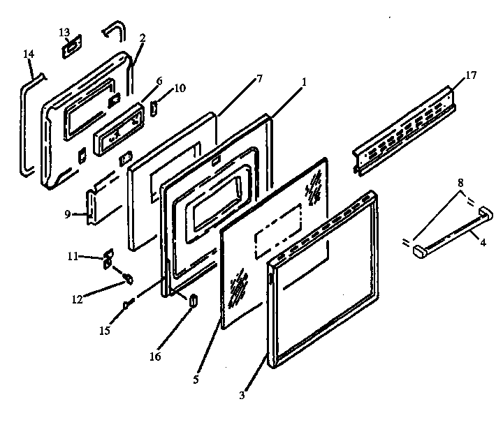 Amana CAR2T661LG-P1142621NLG oven door assy diagram