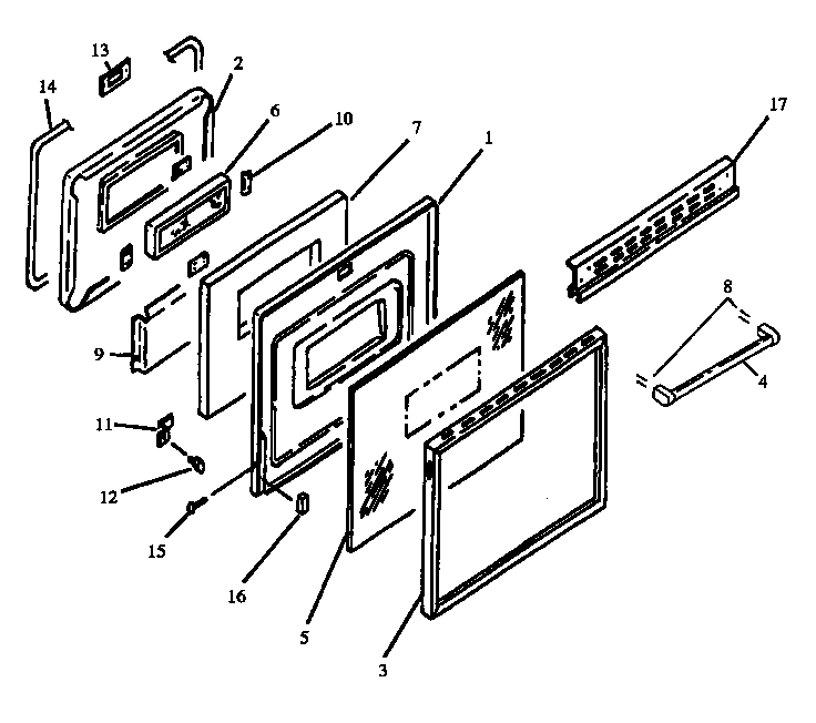 Amana CARR629L-P1142623NL oven door diagram