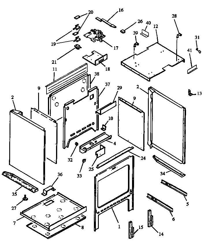 Modern Maid PHU202UK-P1130734NK oven cavity assy diagram