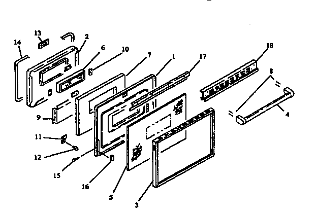 Modern Maid PHU202UK-P1130734NK oven door diagram