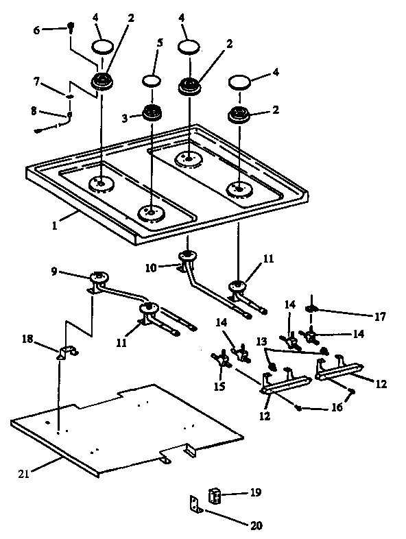 Modern Maid PHU202UK-P1130734NK sealed burner diagram