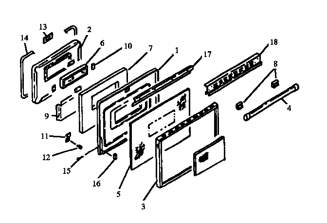 Caloric EST3102W-P1130627NW oven door assy diagram