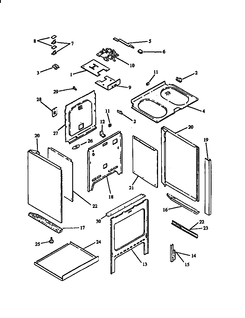 Amana ARS636E-P1130623NE cabinet asssembly diagram