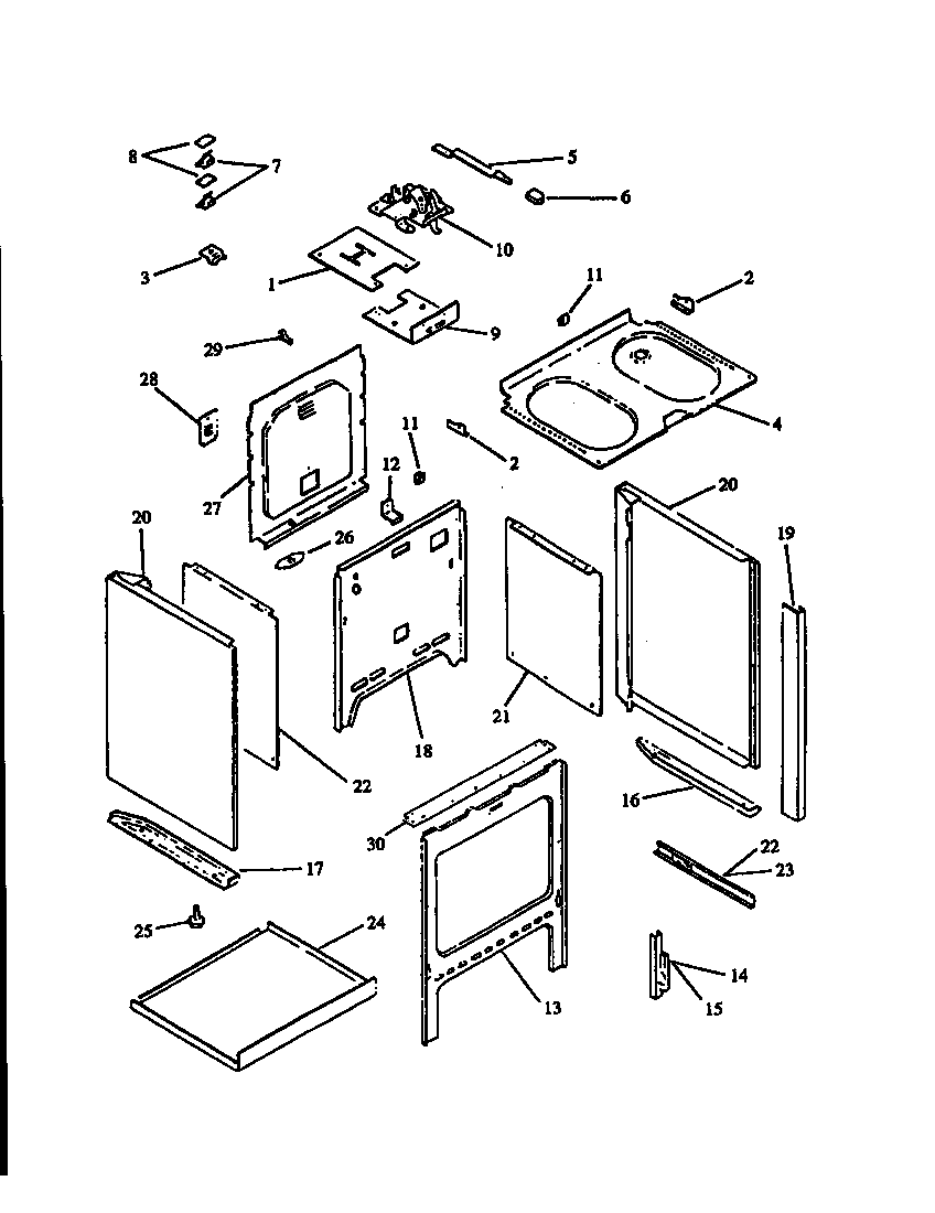 Amana ARS636WW-P1130624N cabinet asssembly diagram