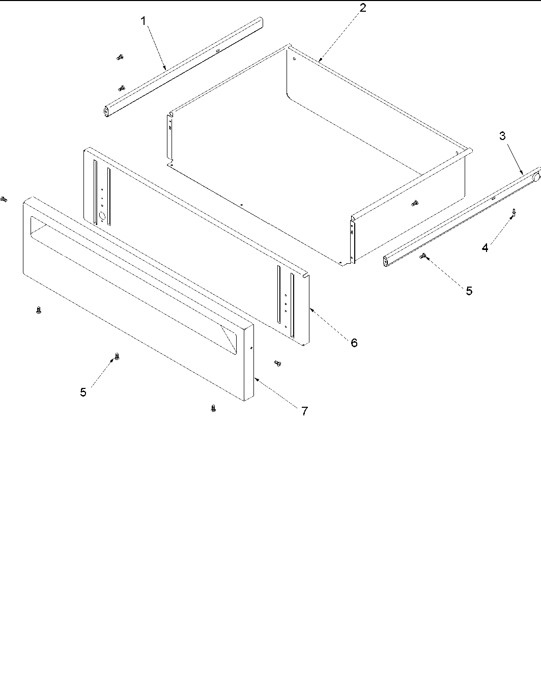 Amana CARDS801E-P1131925NE storage drawer assembly diagram