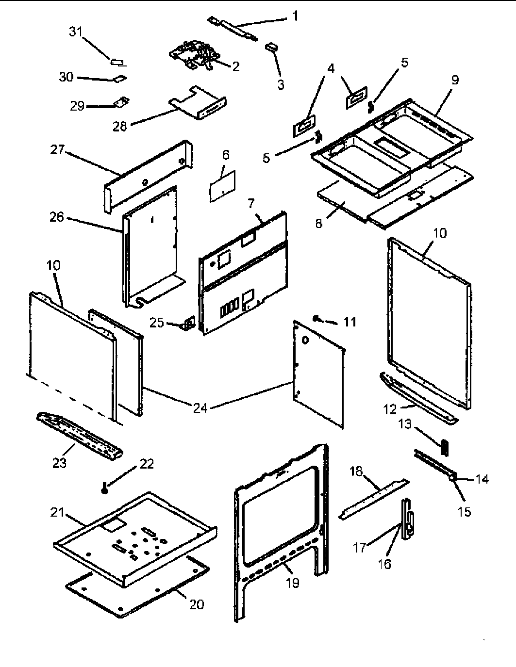 Amana CARDS801WW-P1131936NWW oven assembly diagram