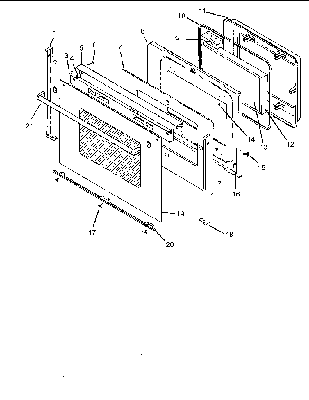 Amana CARDS801WW-P1131936NWW oven door assembly diagram