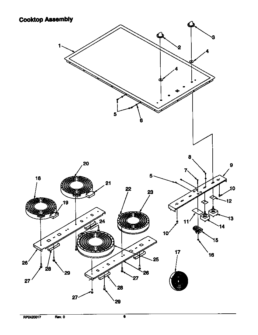 Amana CAK2T30E2-P1131597NE cooktop assy diagram