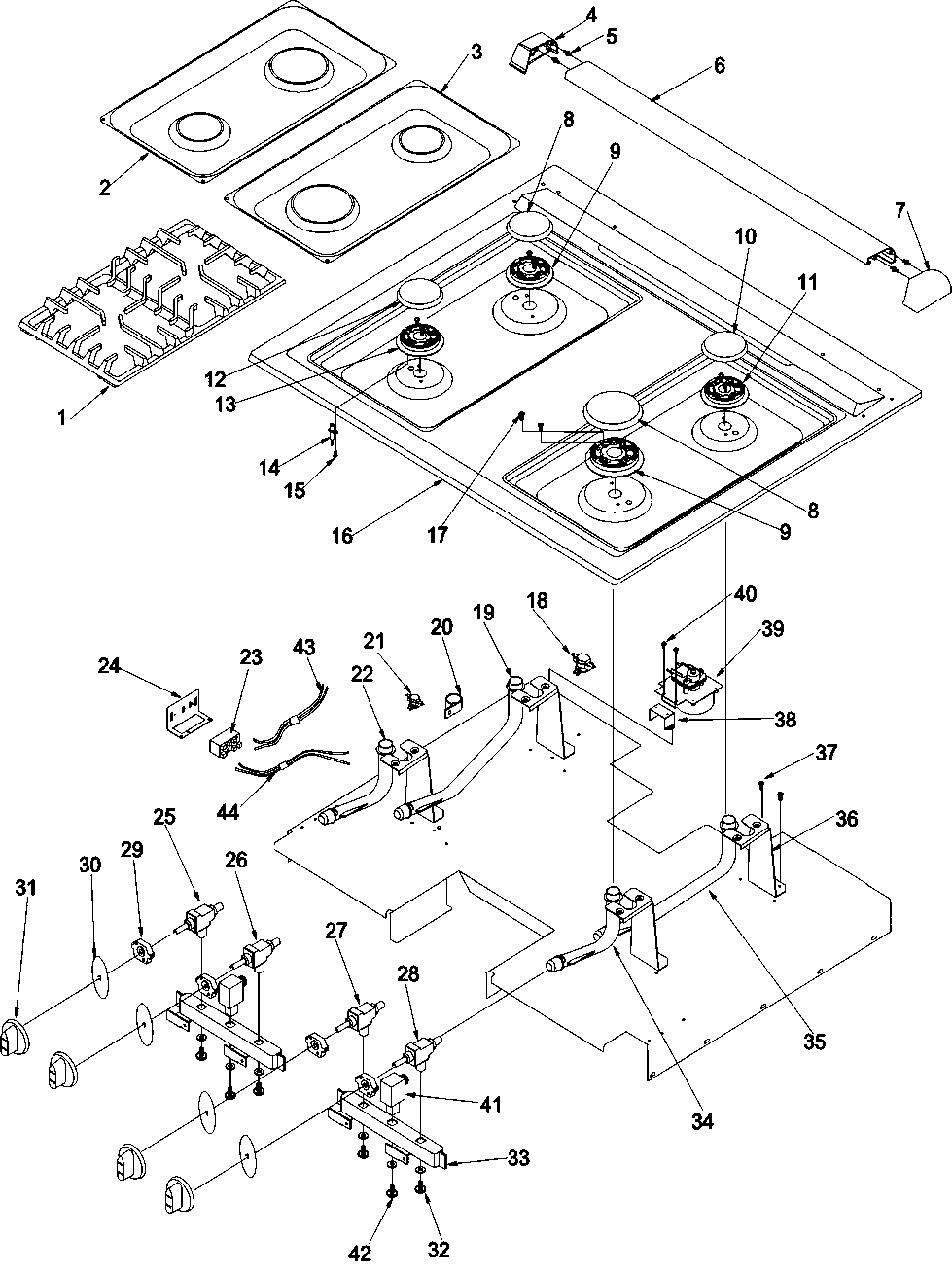 Amana ARGS7650E-P1130752NE main top diagram