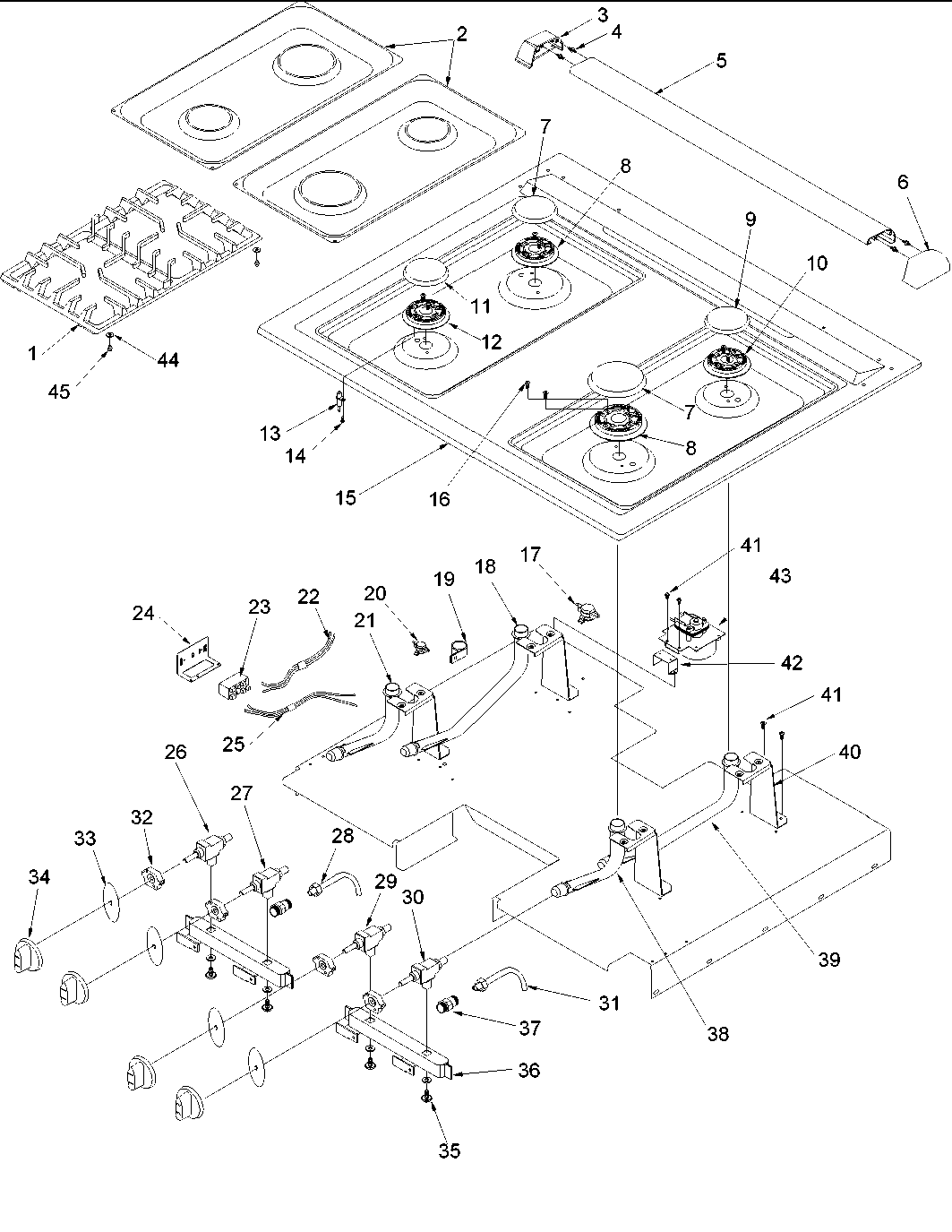 Amana ARGS7650E-P1130764NE main top diagram