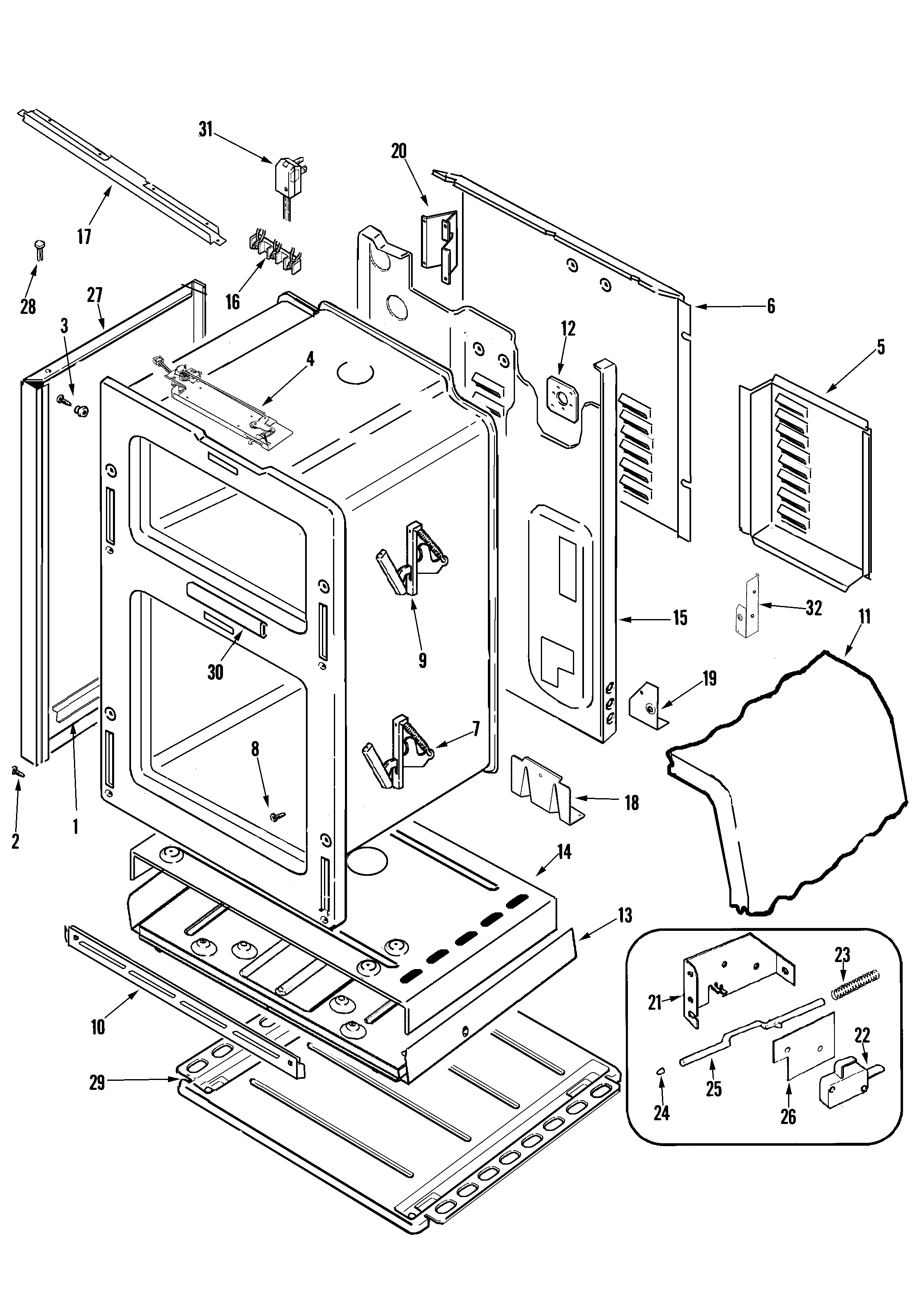 Maytag MGR6775ADB body diagram