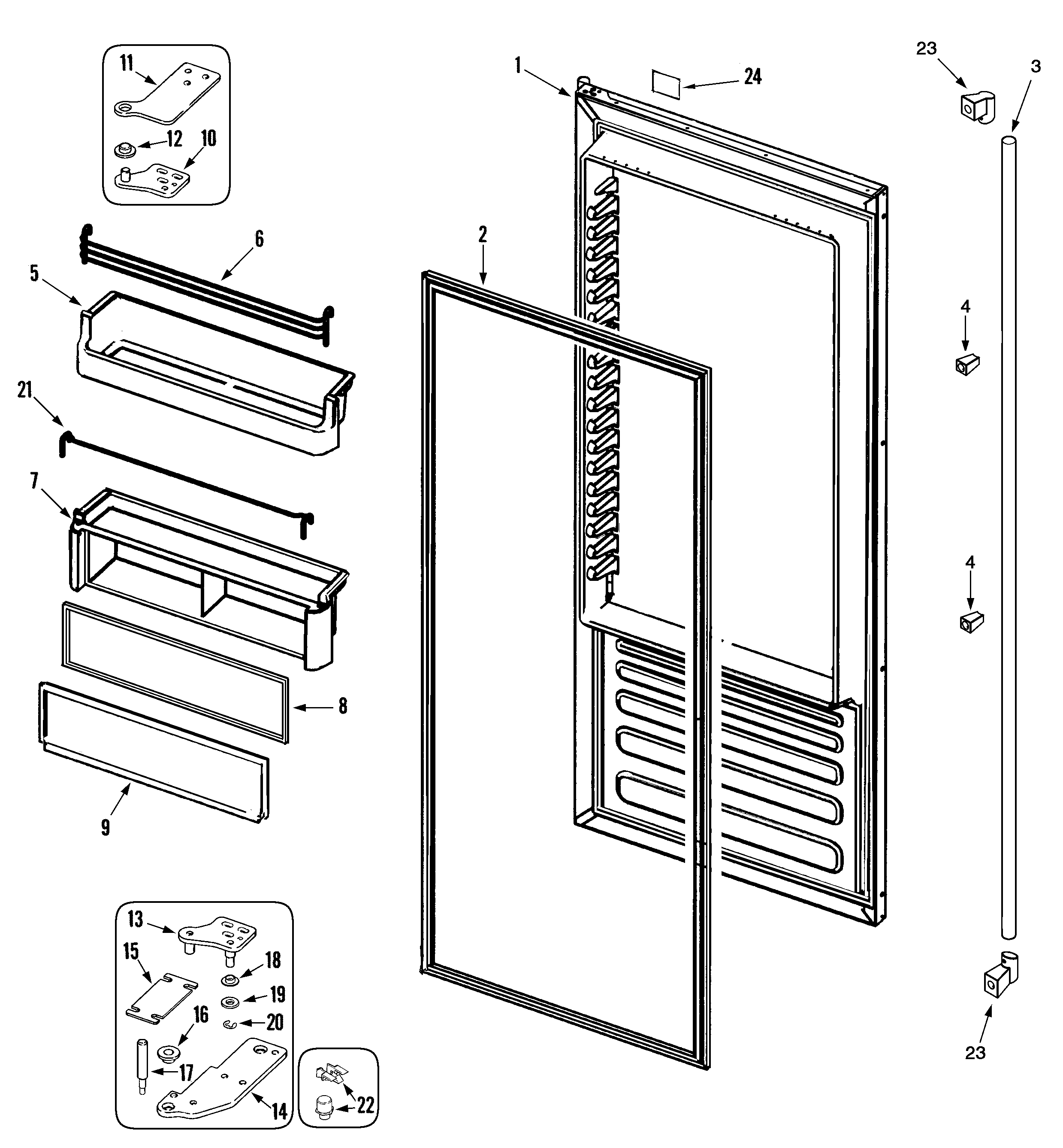 Jenn-Air JS48PPFXDA fresh food door diagram