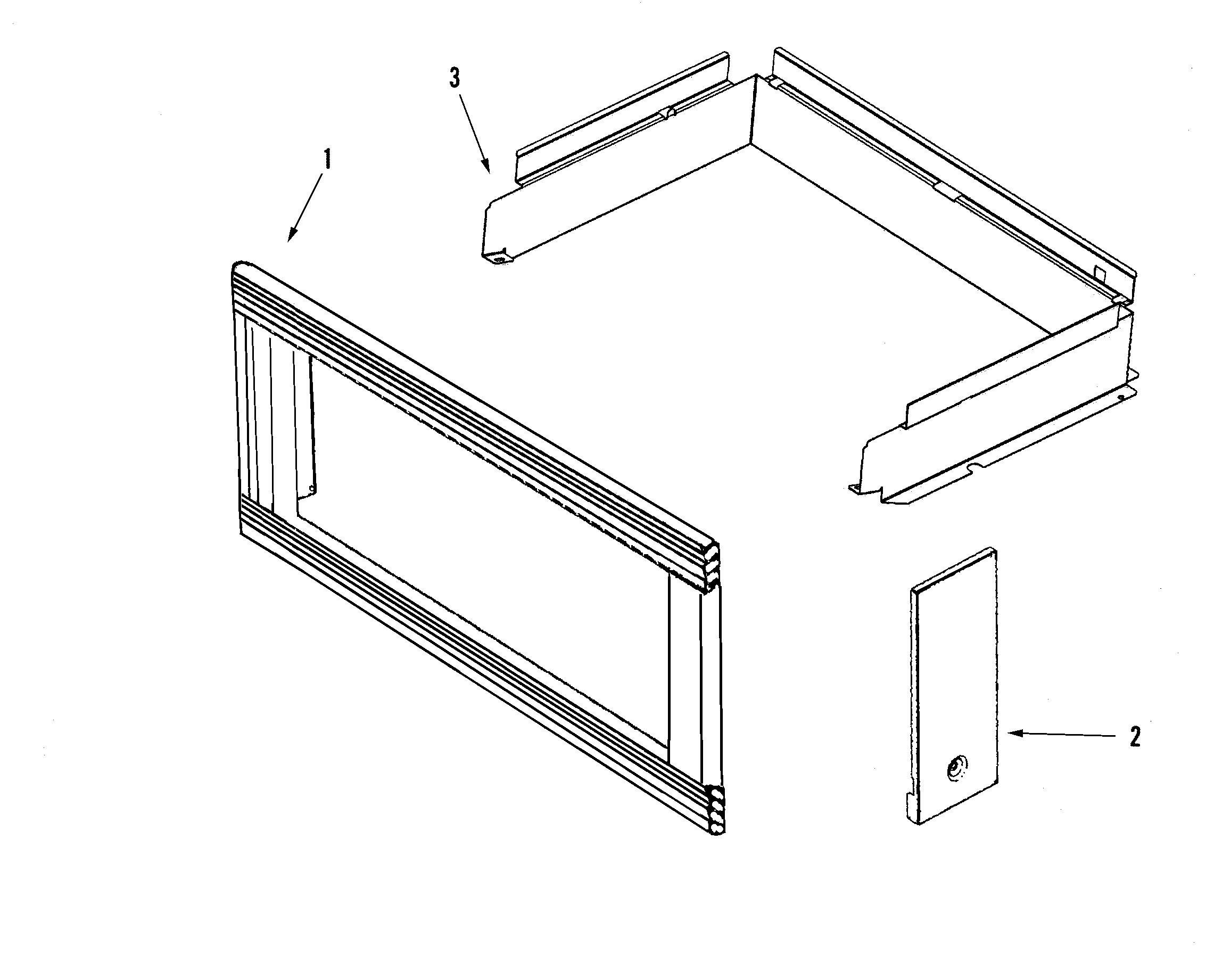Jenn-Air JMW9130DAW microwave trim & attachments diagram