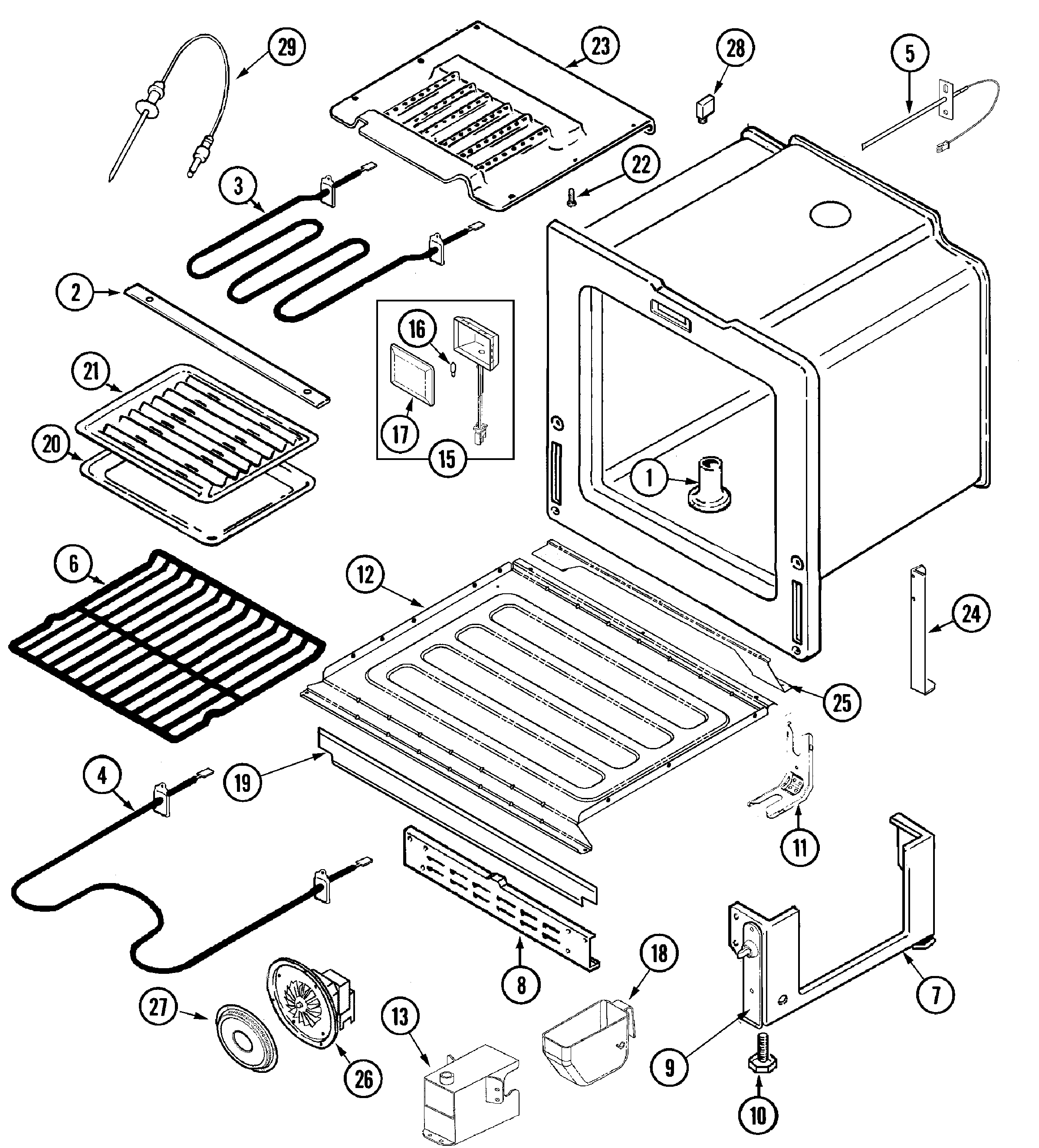 Jenn-Air JES9860AAB oven/base diagram