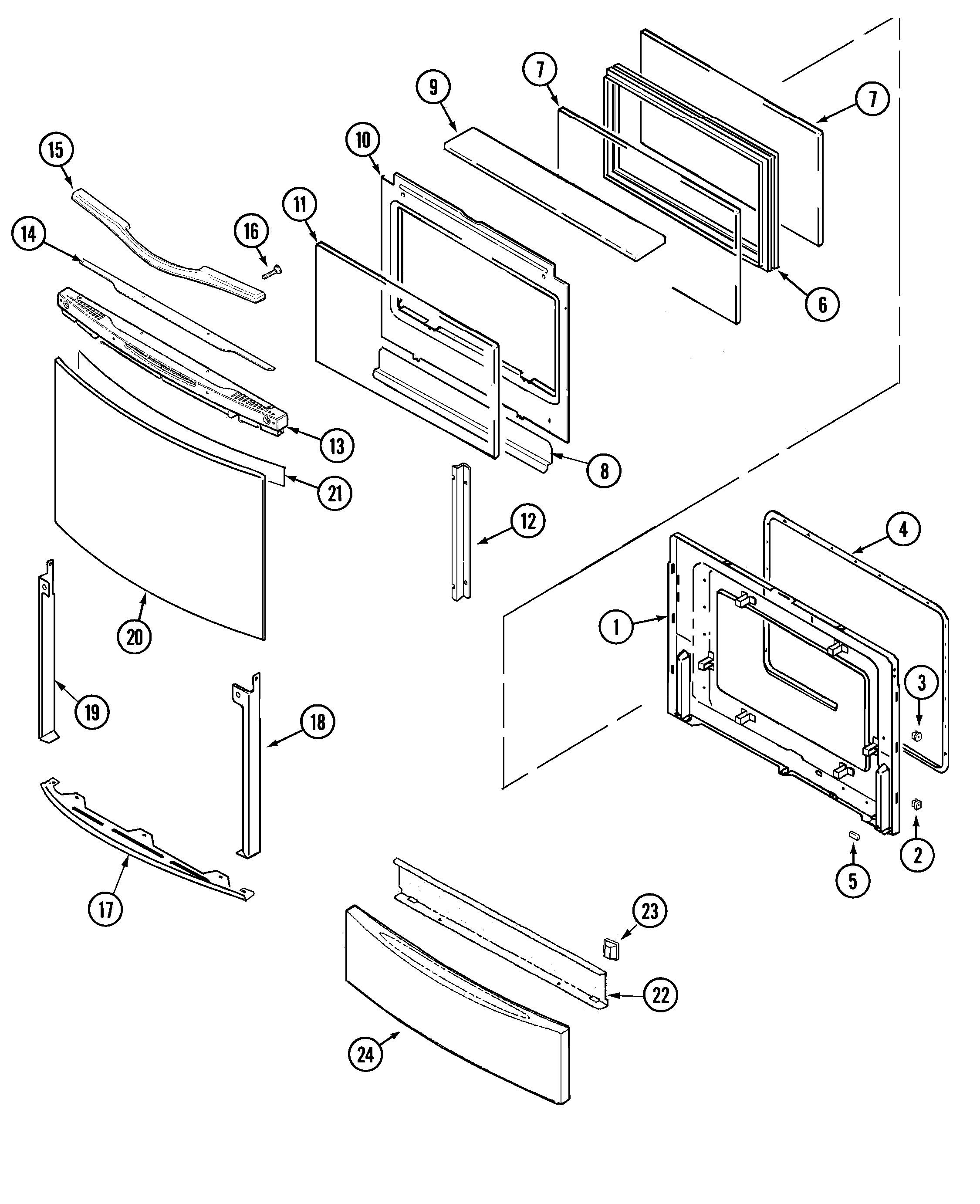Jenn-Air JES9860AAB door/access panel diagram