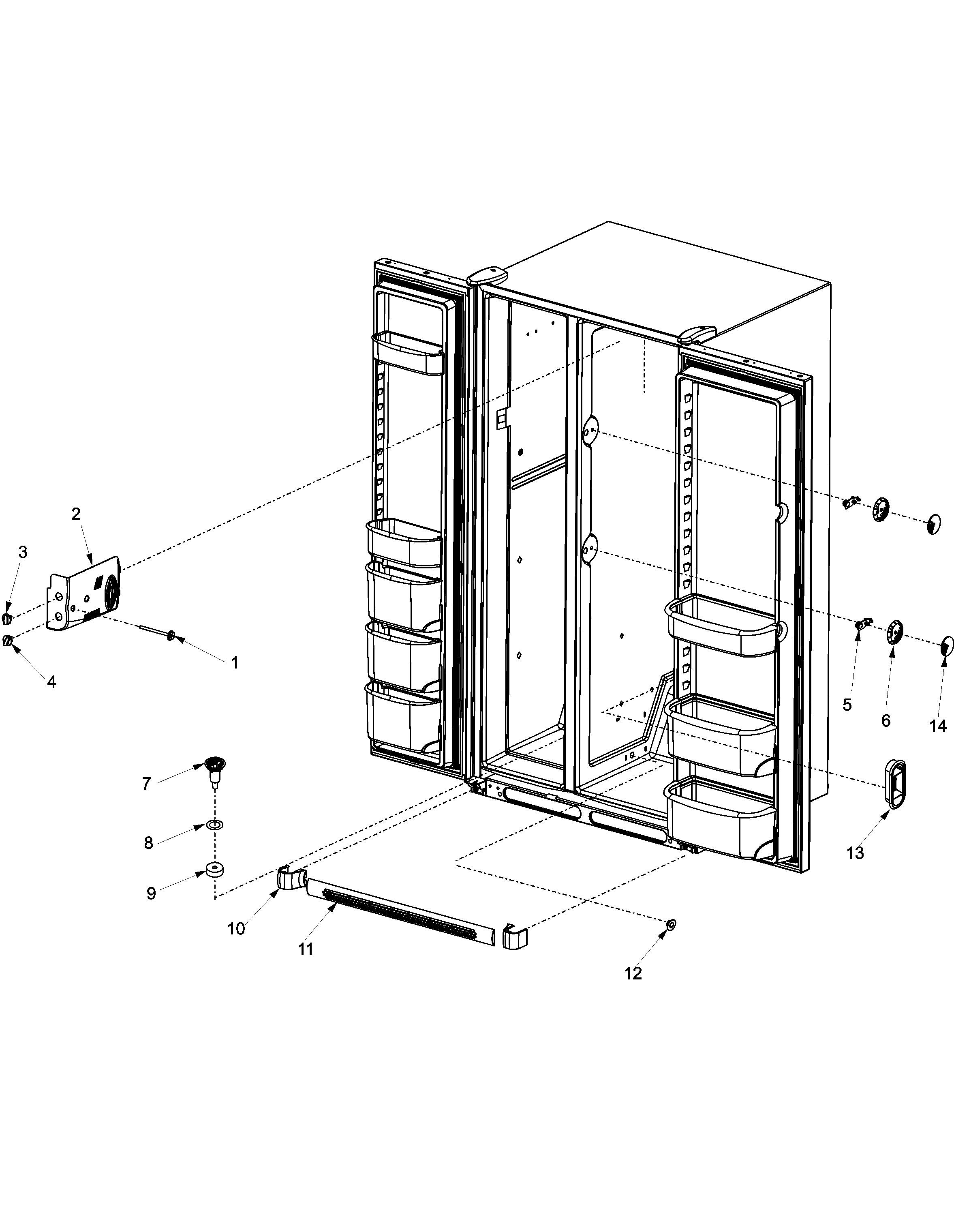 Amana ACD2234HRS light covers and toe grille diagram