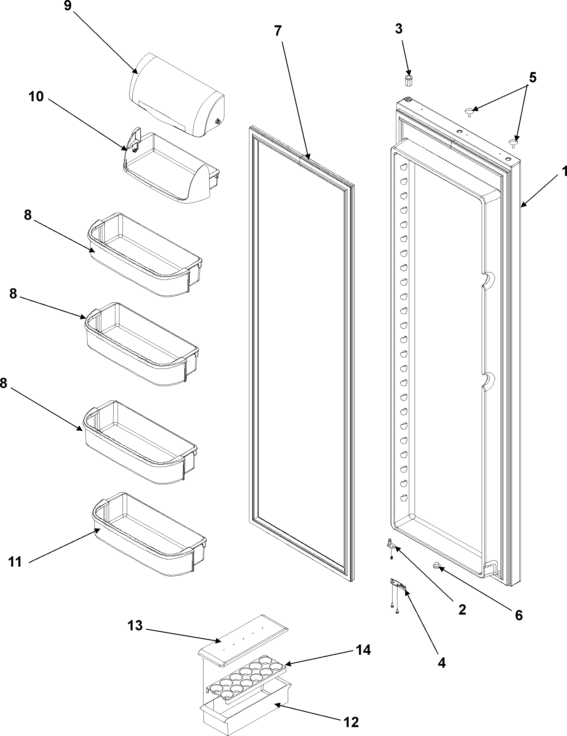 Amana AC2224GEKS refrigerator door diagram