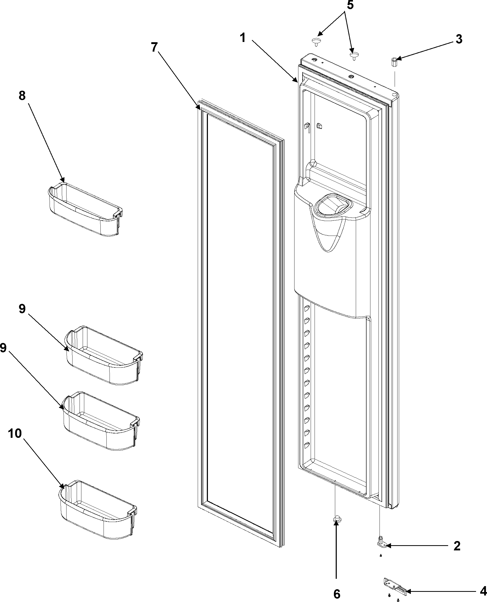 Amana AC2224GEKS freezer door diagram