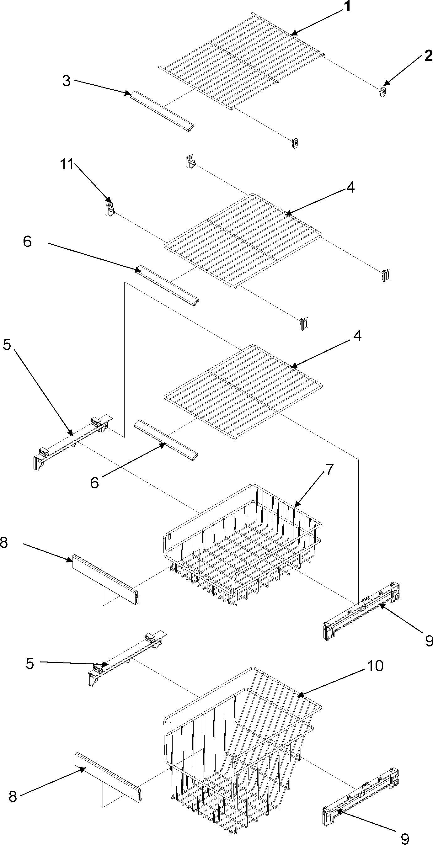 Amana AC2224GEKS fz shelf diagram