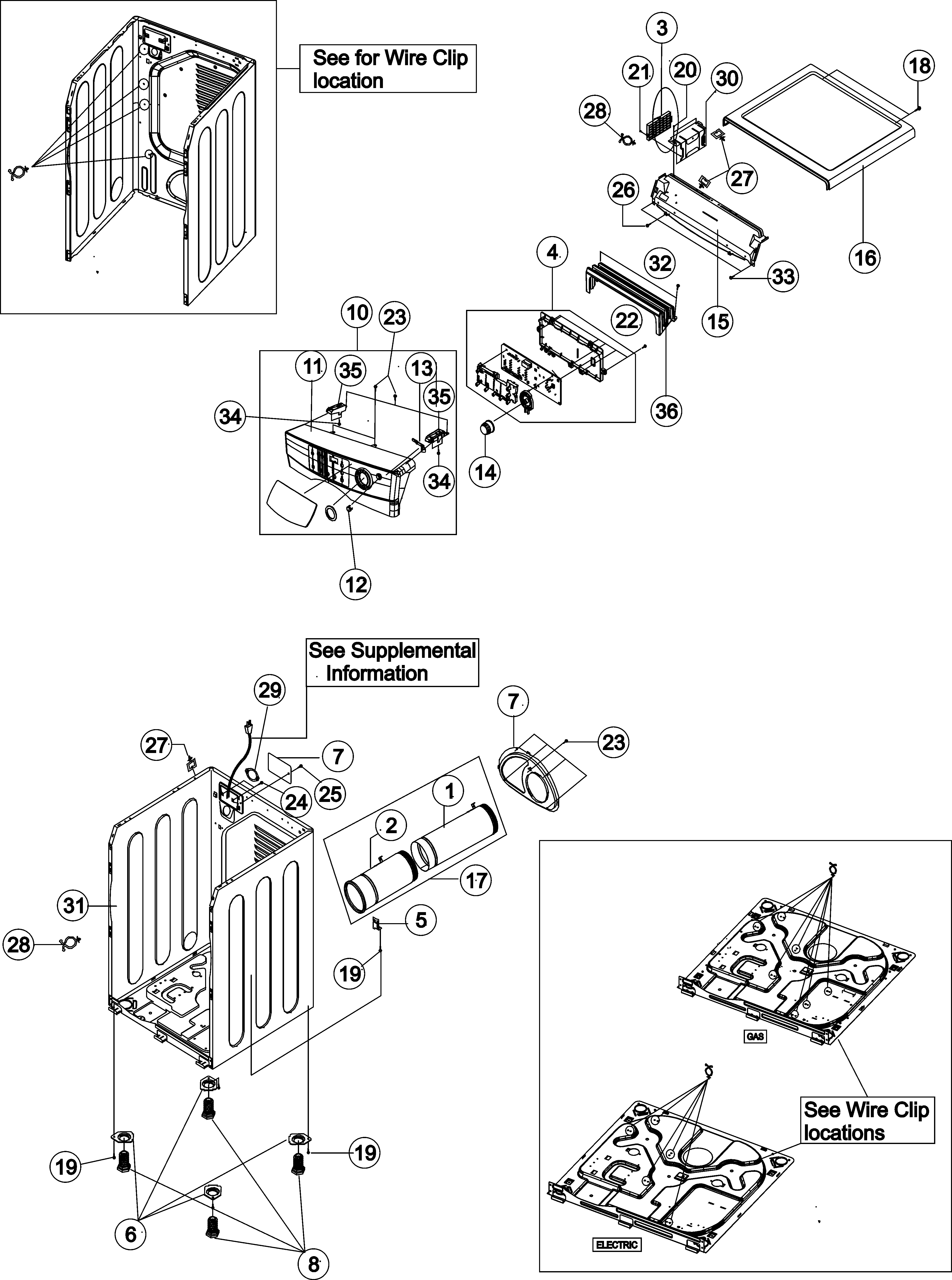 Maytag MDE6700AYW cabinet - control panel diagram