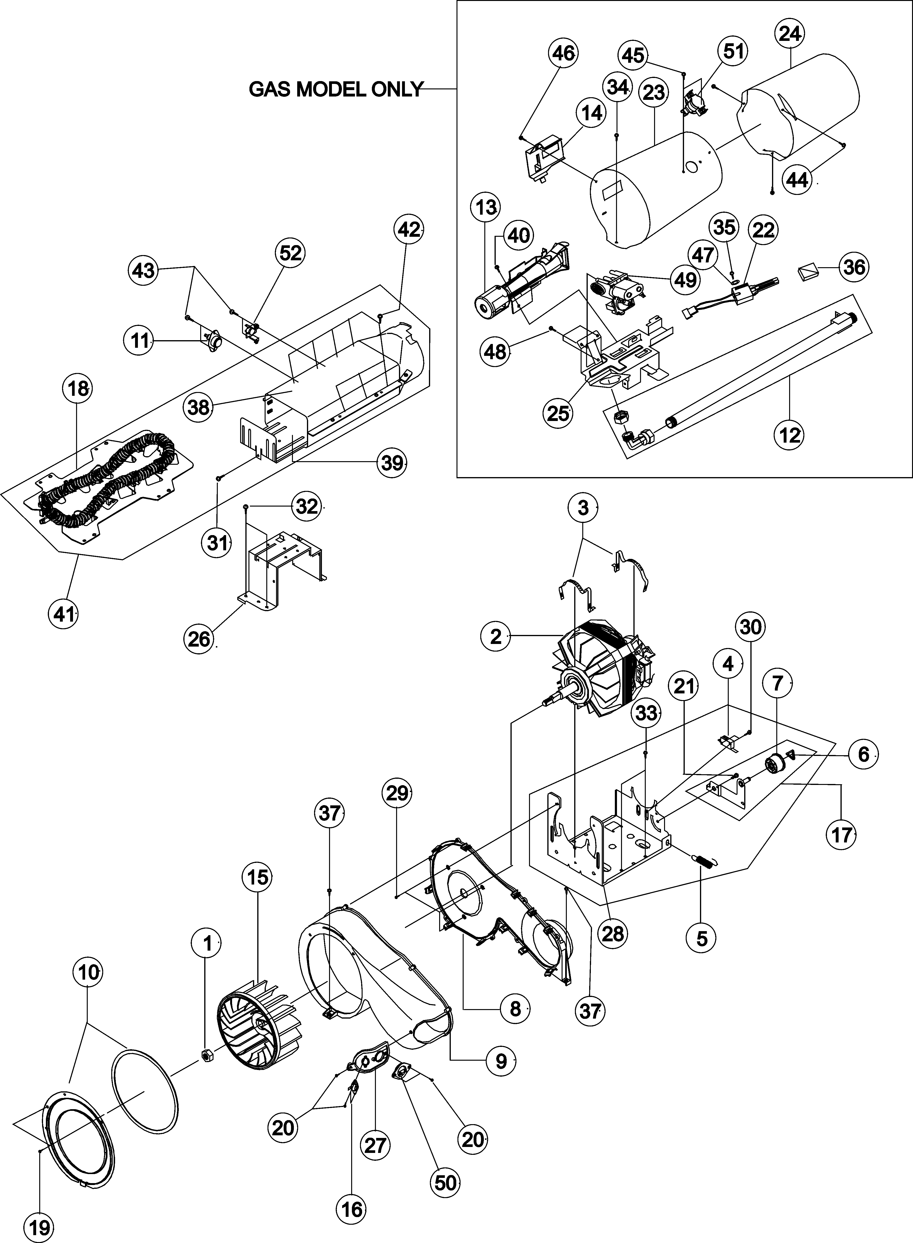 Maytag MDE6700AYW duct, heater, motor diagram