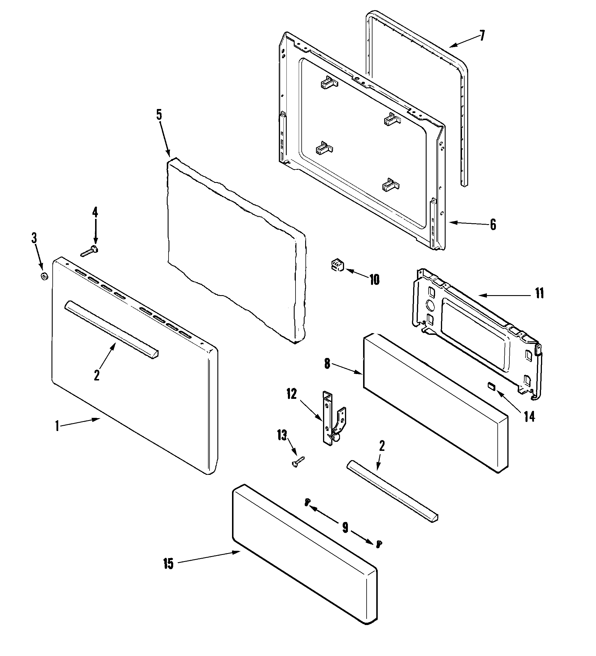Crosley CG31200BDQ door/drawer diagram