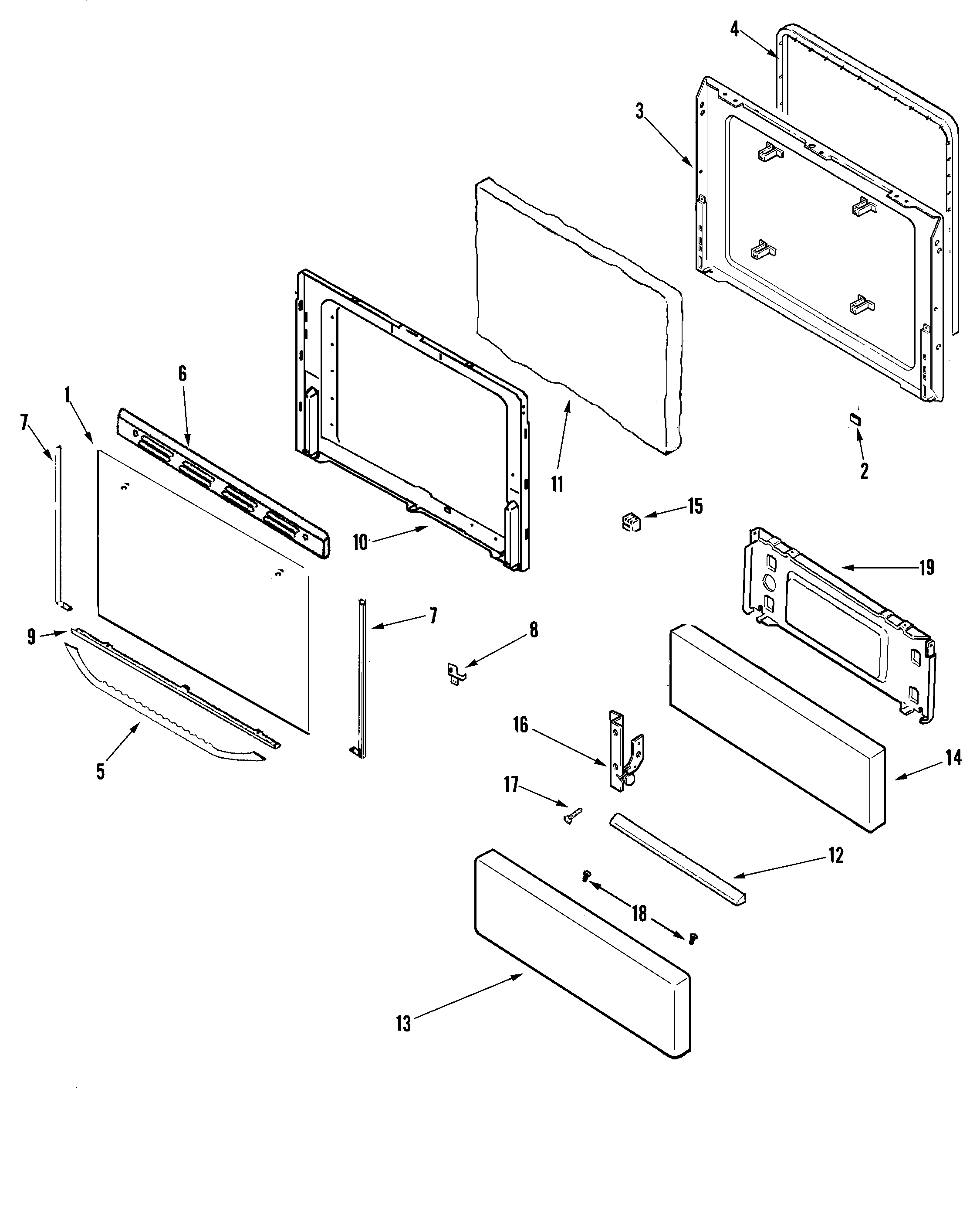 Crosley CG31200BDW door/drawer (bdw) diagram