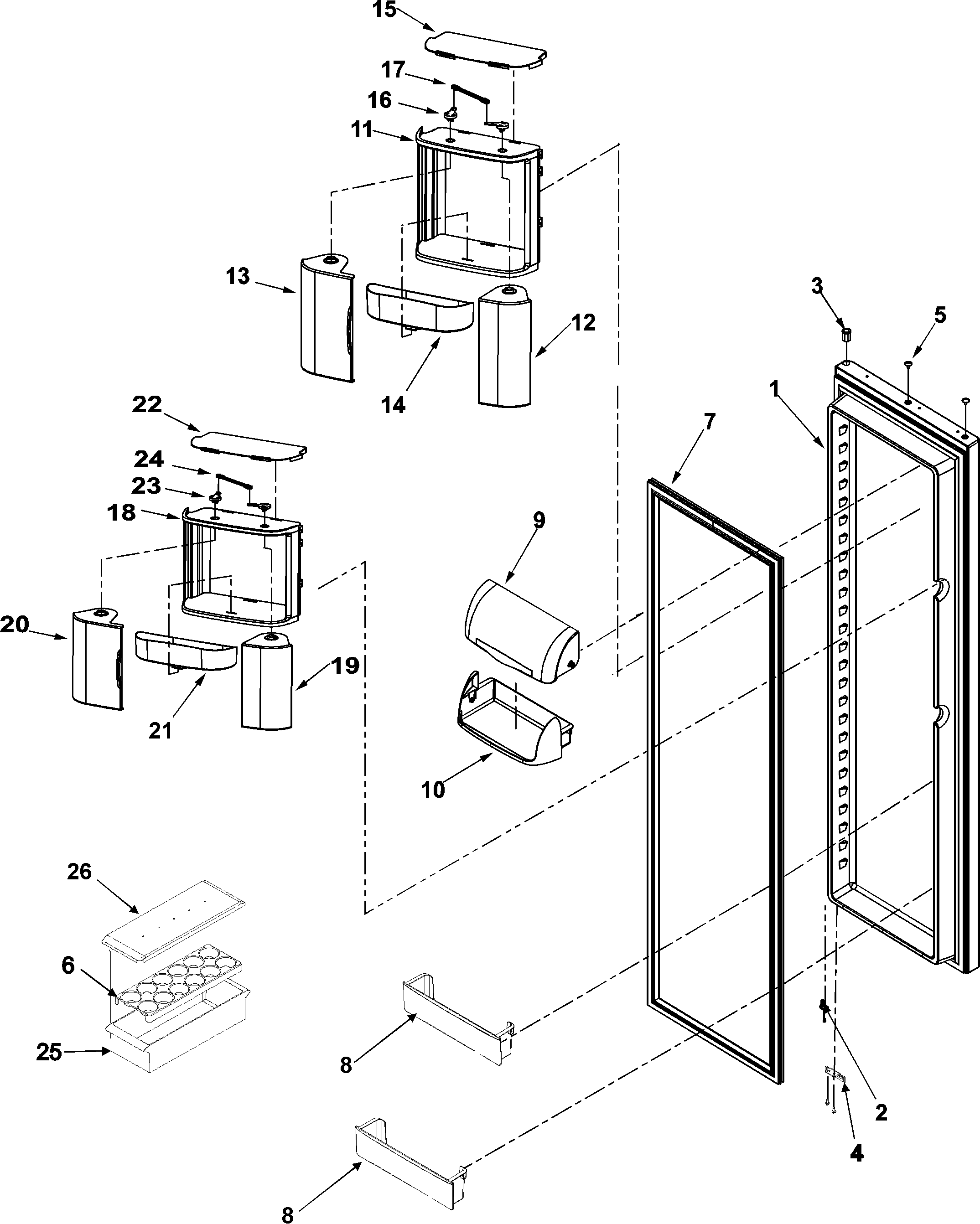 Amana AC2228HEKS0 refrigerator door diagram