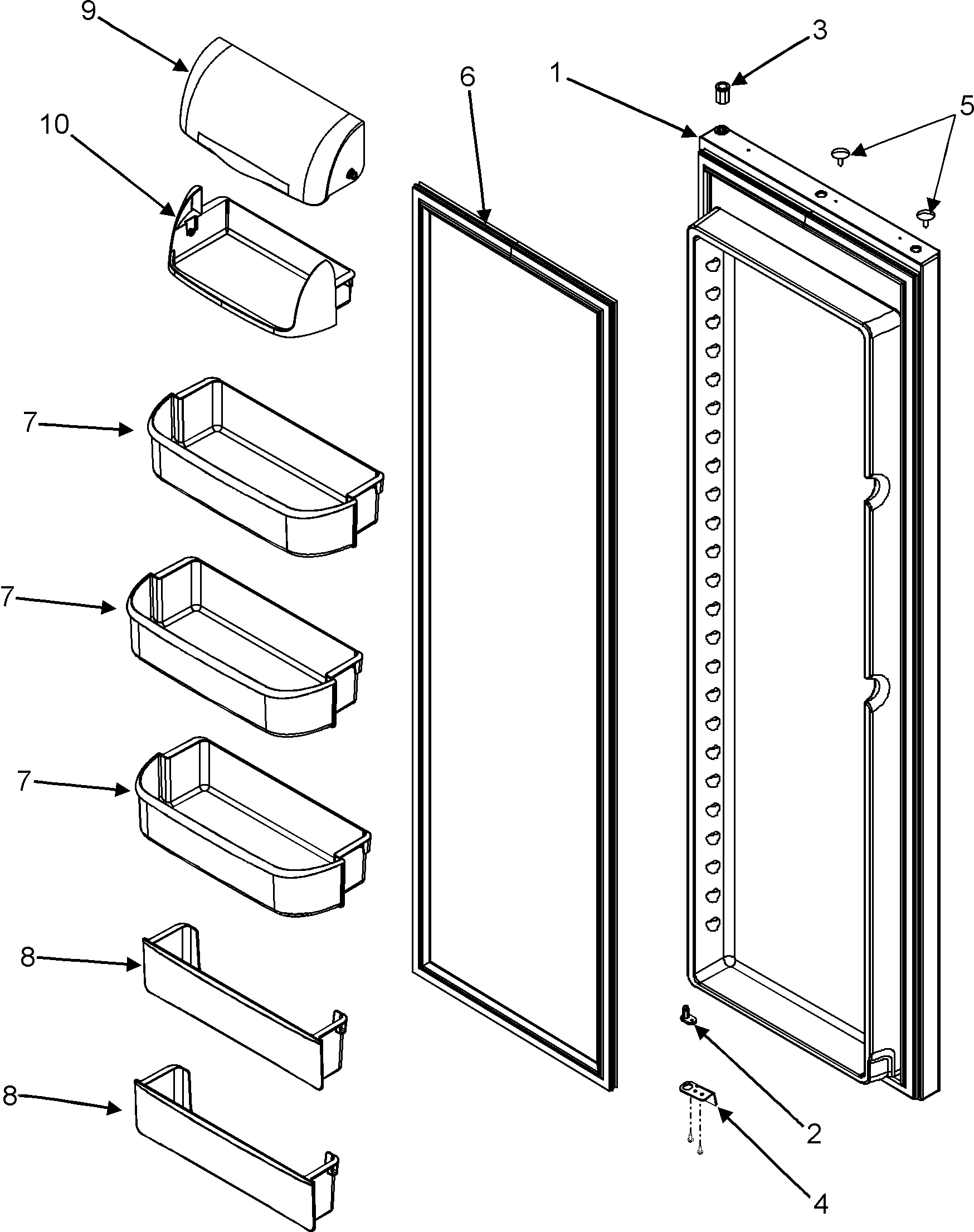 Maytag GC2223GEKW refrigerator door diagram