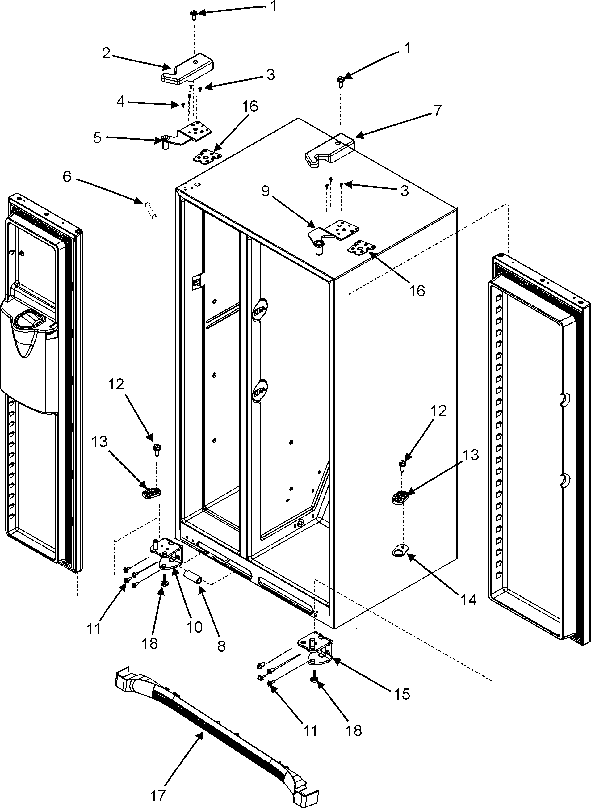 Maytag GC2223GEKW hinges & toe grille diagram