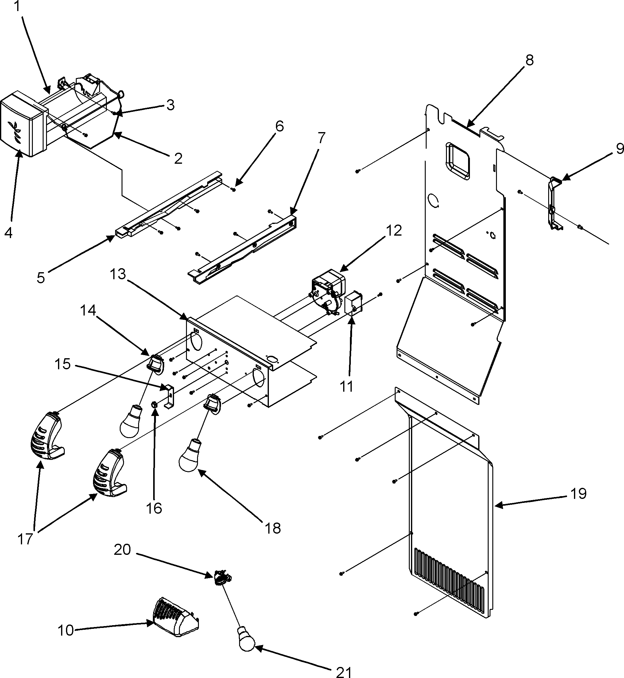 Maytag GC2223GEKW freezer compartment diagram
