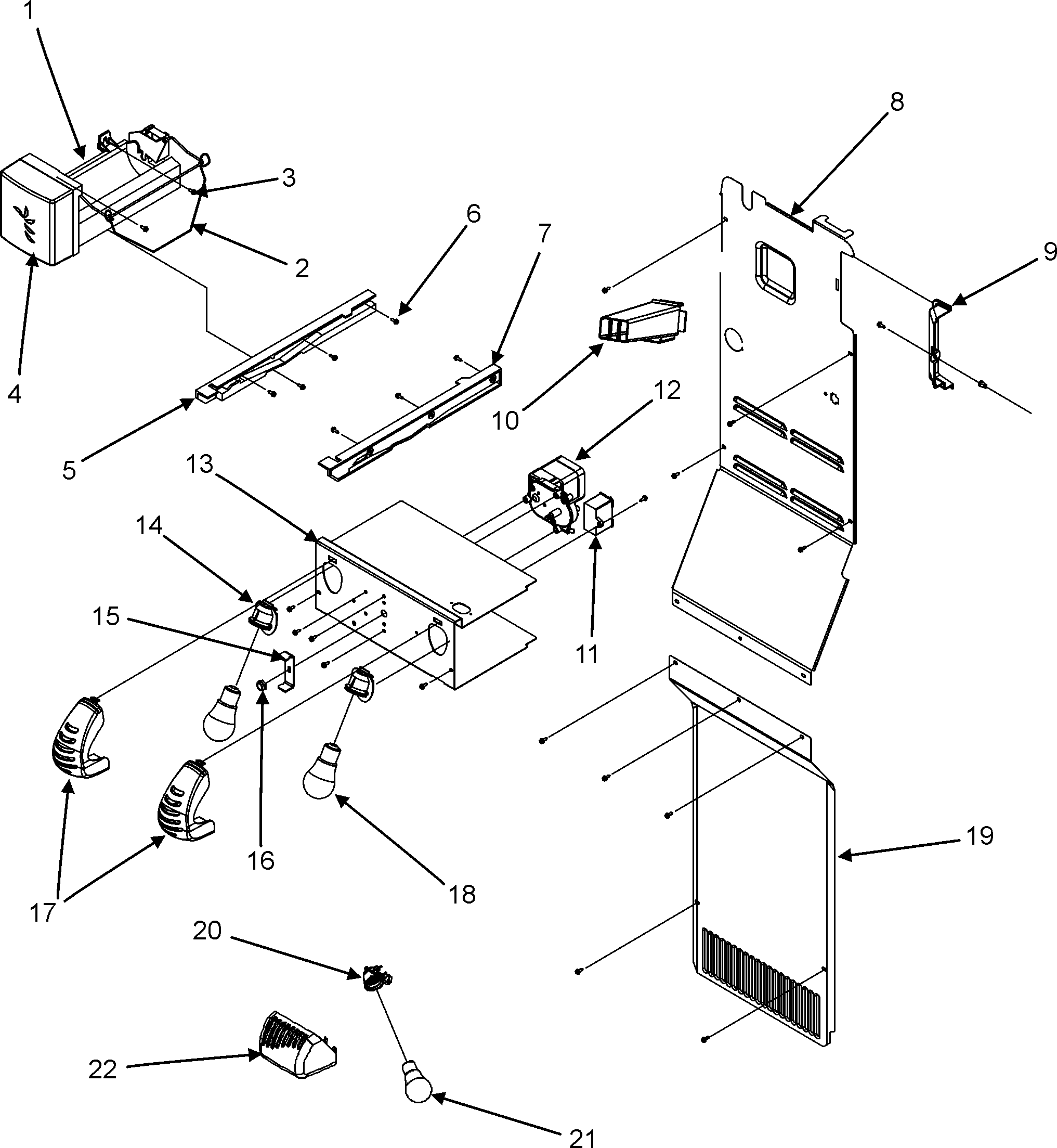 Jenn-Air JSD2695KGW freezer compartment diagram