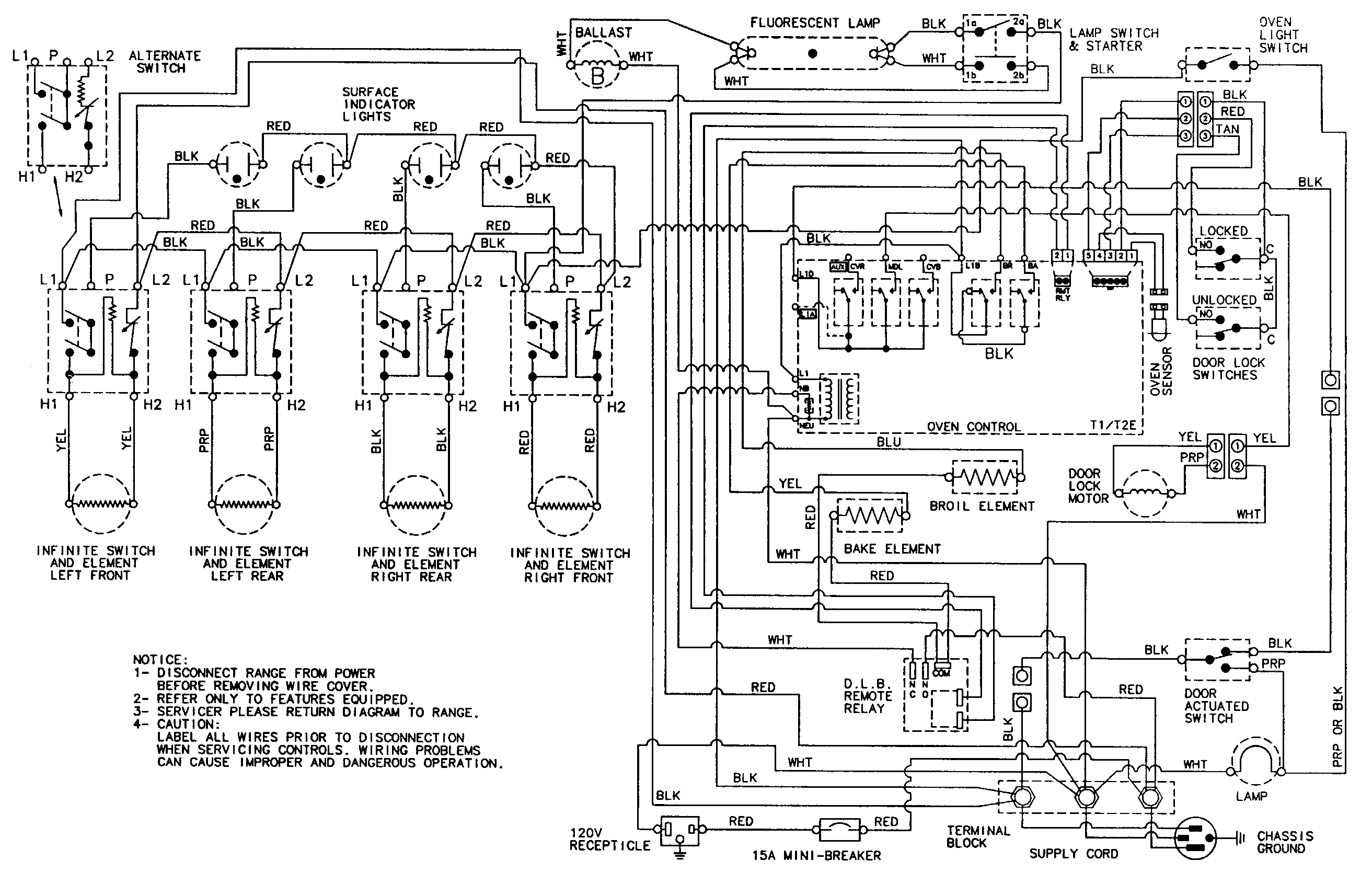 Magic Chef CER3760ACQ wiring information diagram