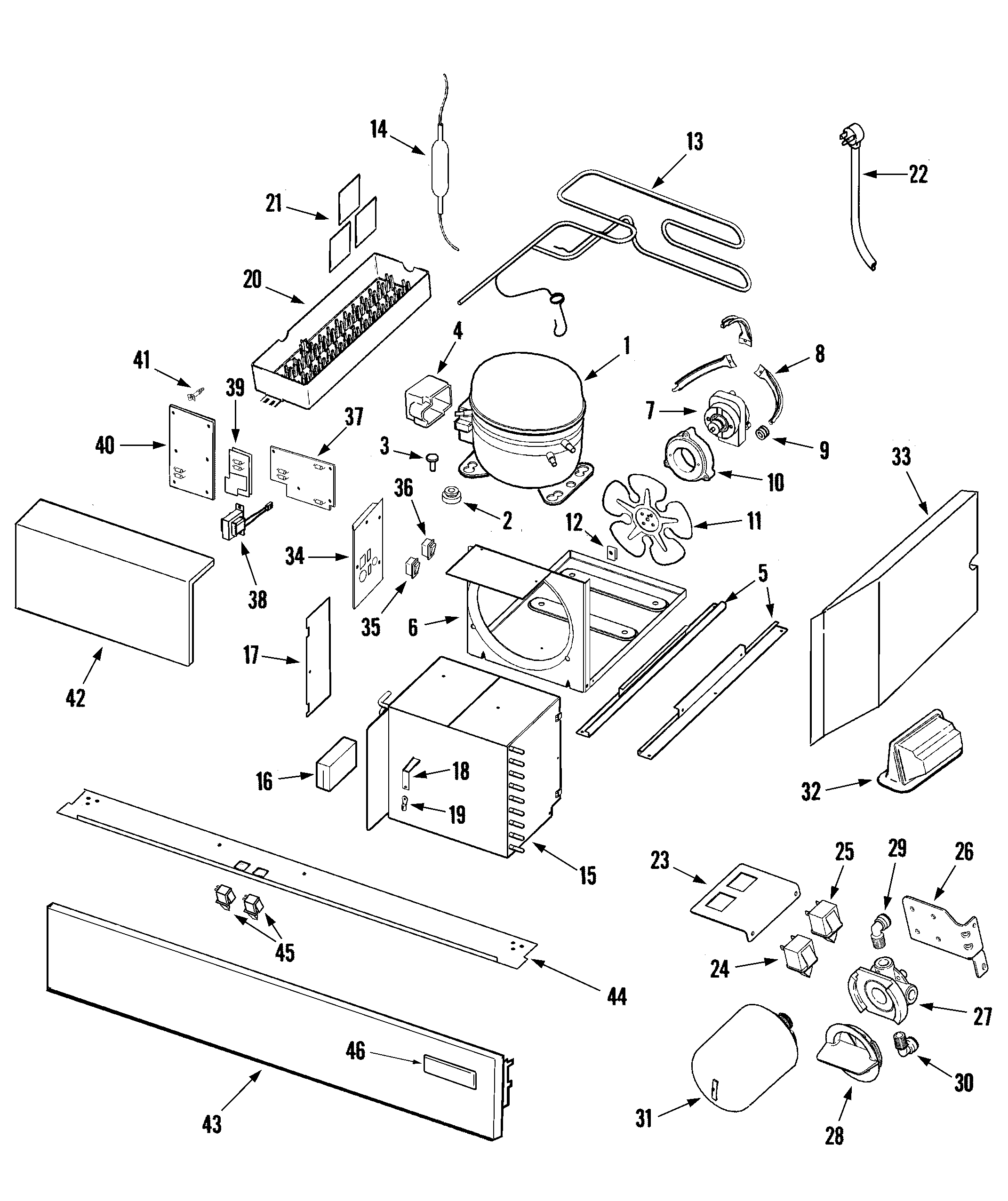 Jenn-Air JS48SEFXFA compressor diagram