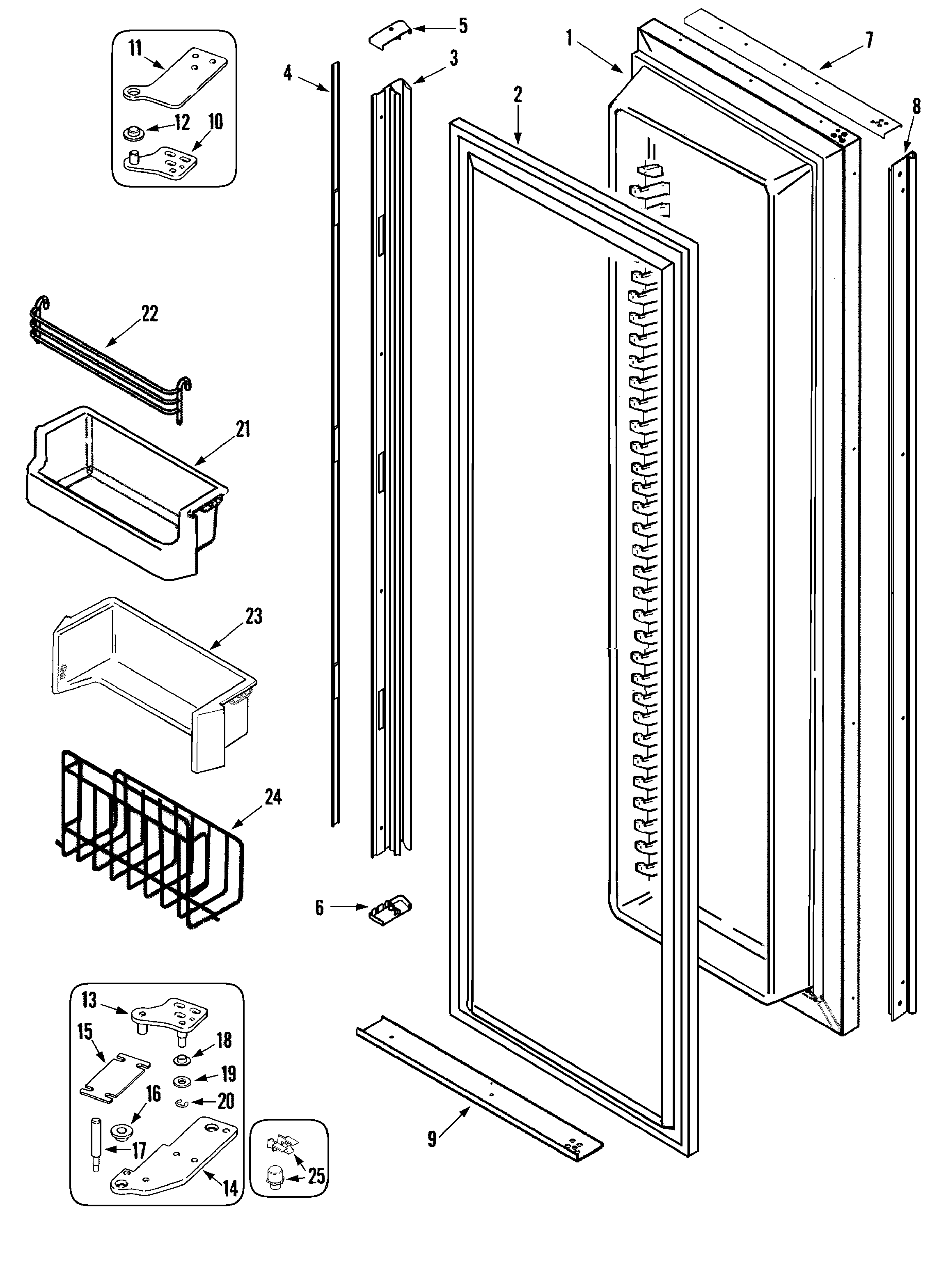 Jenn-Air JS42FWFXDA freezer door diagram
