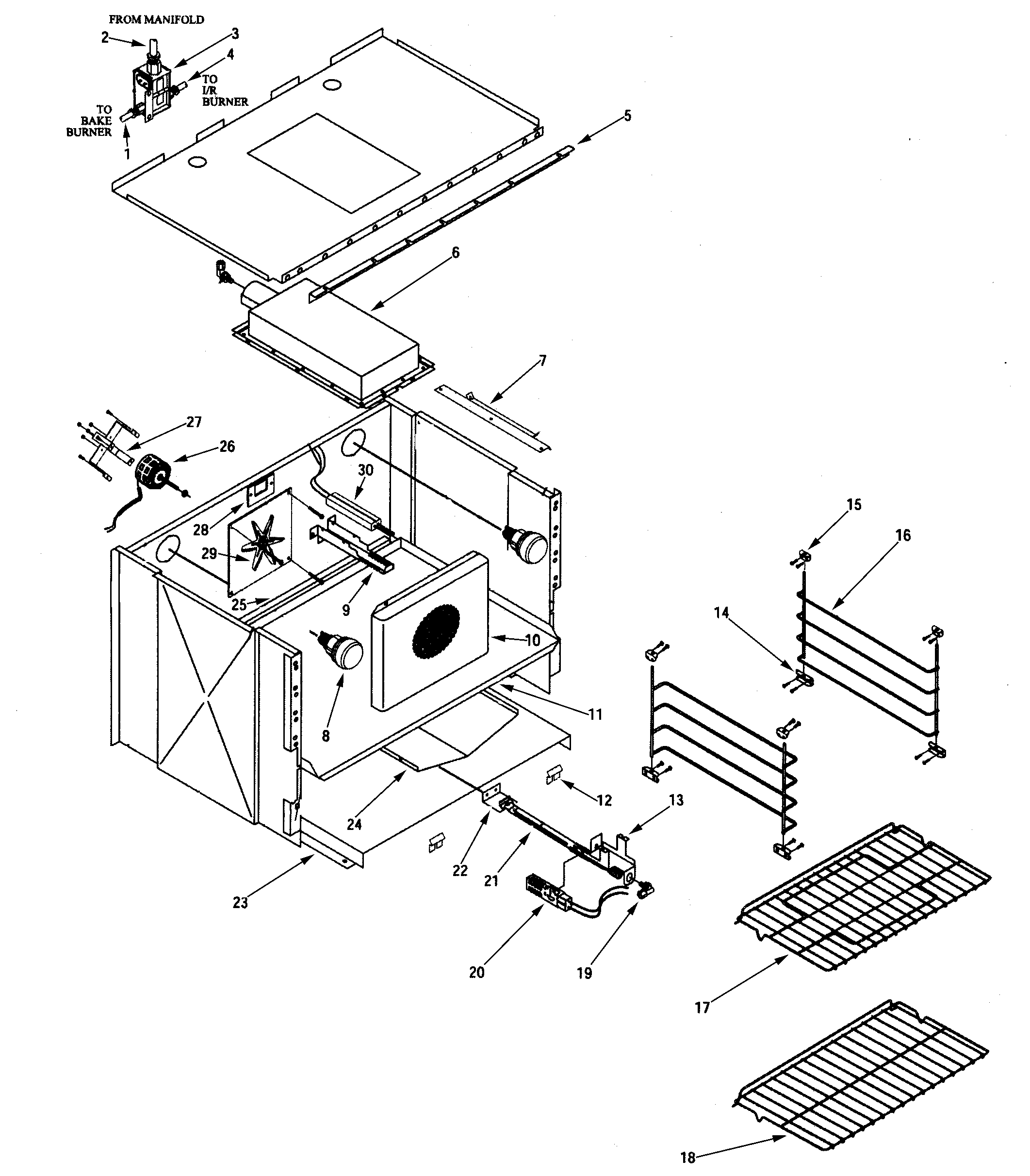 Jenn-Air PRG4810NP oven assembly (large) diagram