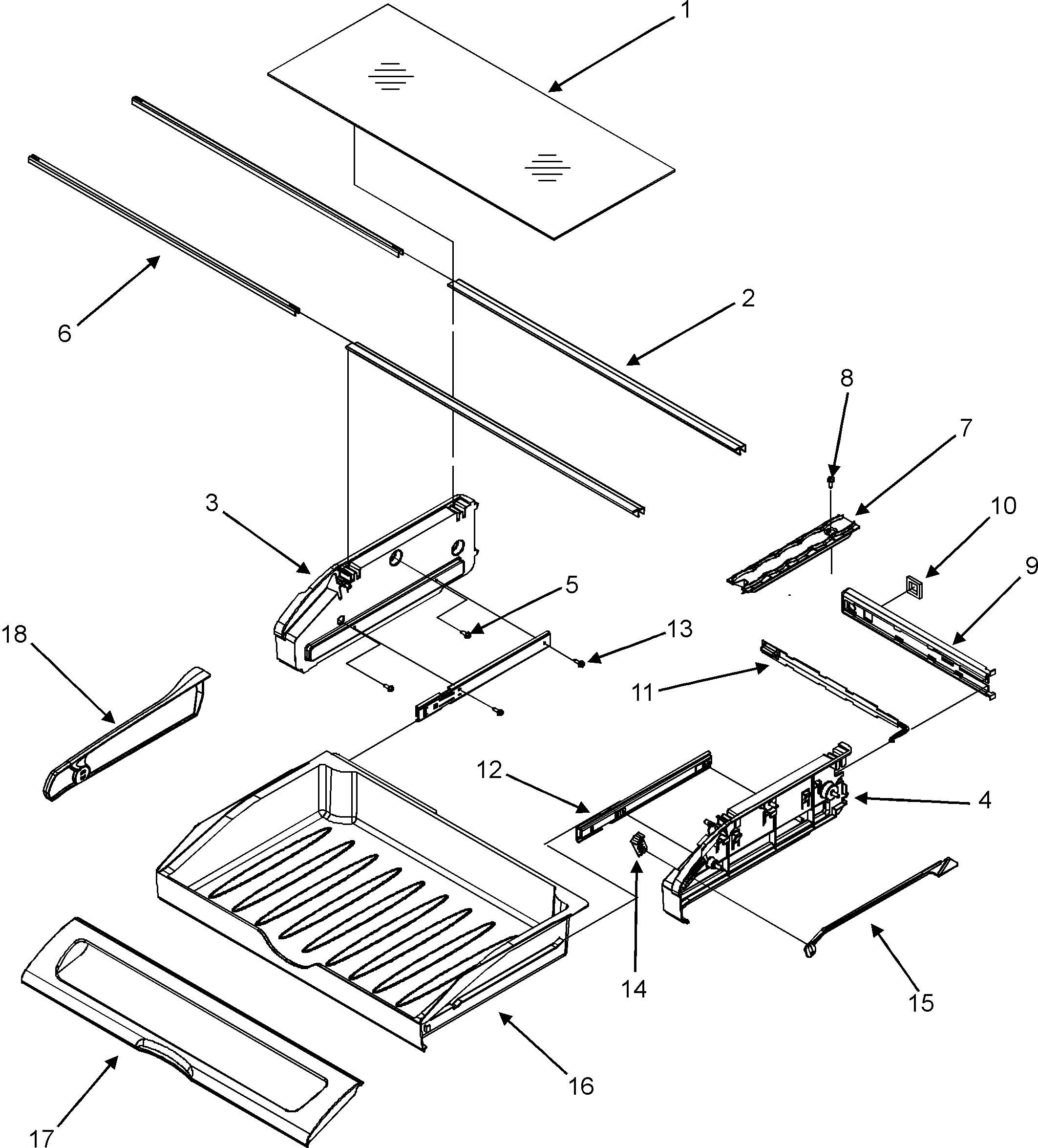 Amana AFI2538AEW pantry assembly diagram