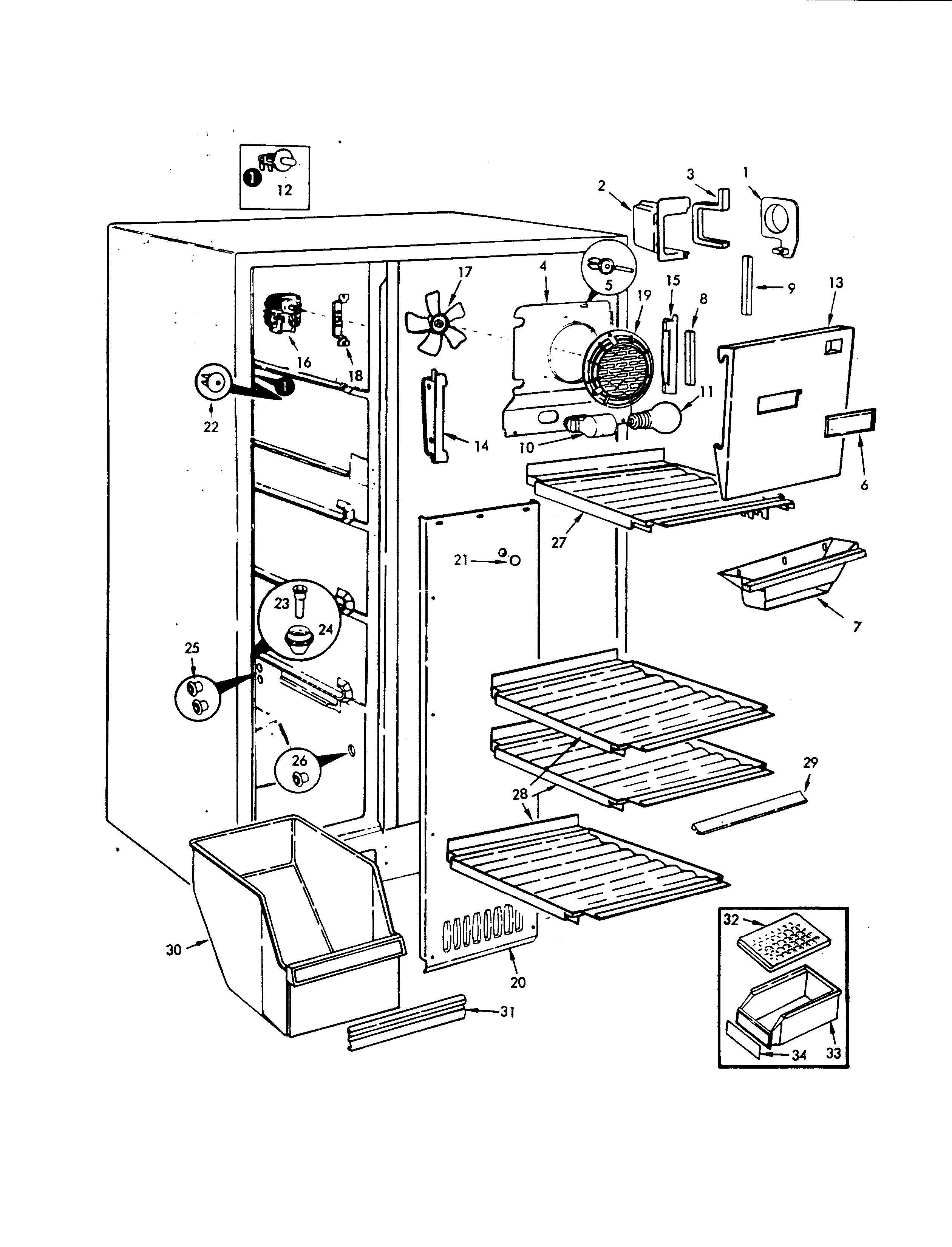 Jenn-Air JRSI223-8N02B freezer compartment diagram