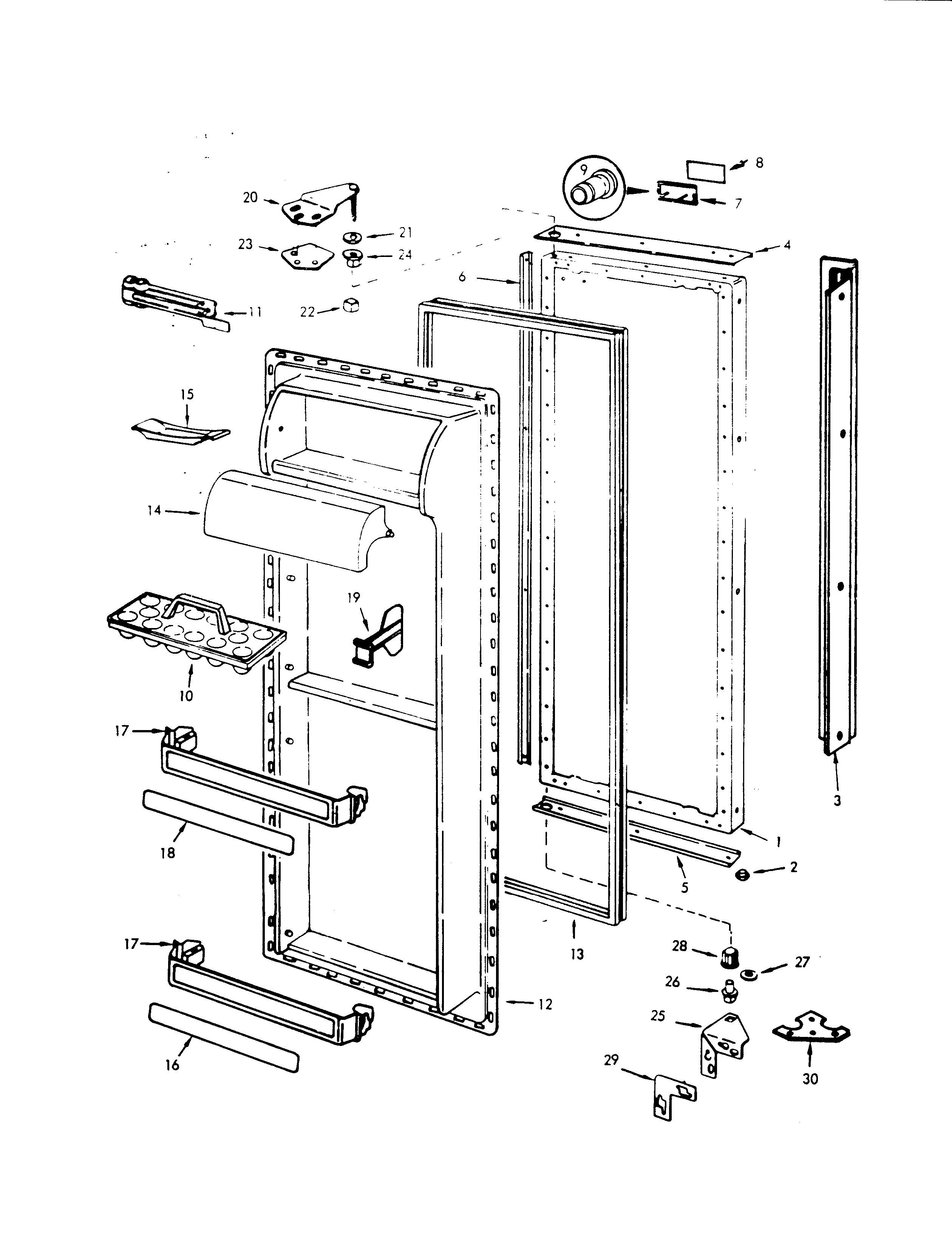 Jenn-Air JRSI223-8N02B fresh food door diagram